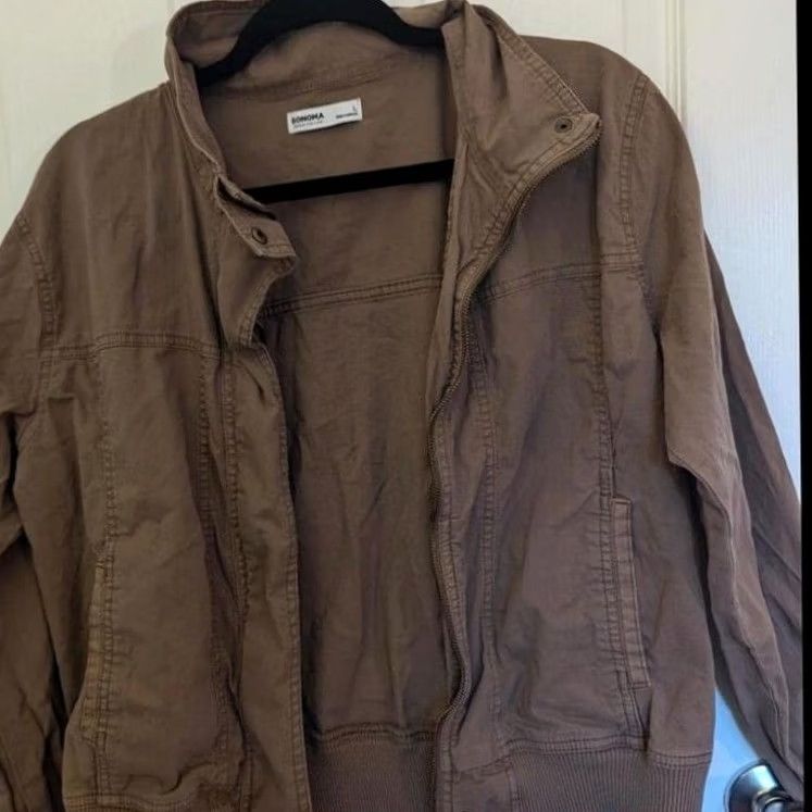Vintage Womens Brown Utility Bomber Jacket Zip Snap Front Lightweight Minimalist L Size L / US 10 / IT 46 - 5 Thumbnail