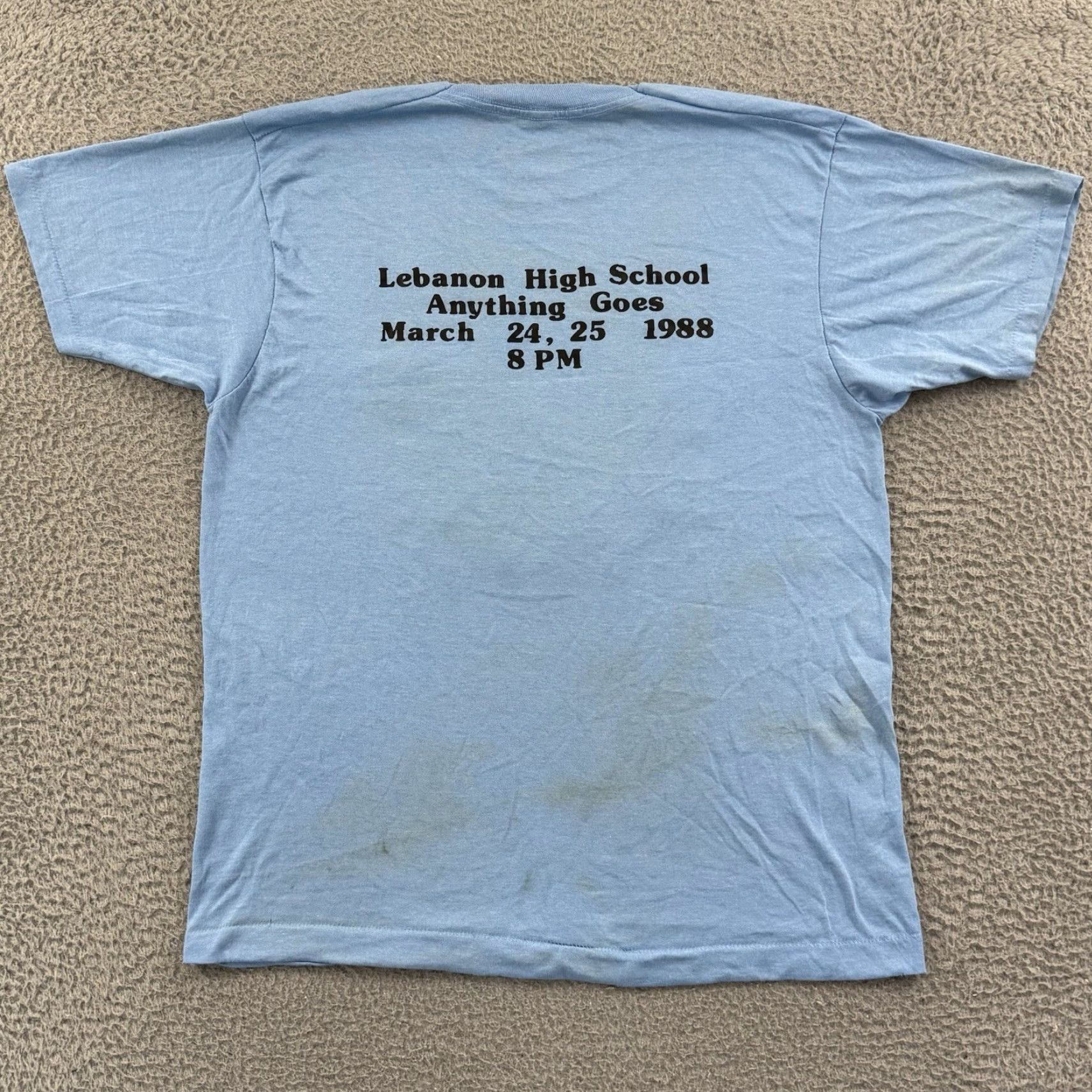 Vintage VINTAGE Screen Stars Broadway Shirt T-Shirt Adult Large Blue 80s Musical Short Sleeve Cotton Blend Graphic Print Crew Neck Men Size US L / EU 52-54 / 3 - 7 Thumbnail