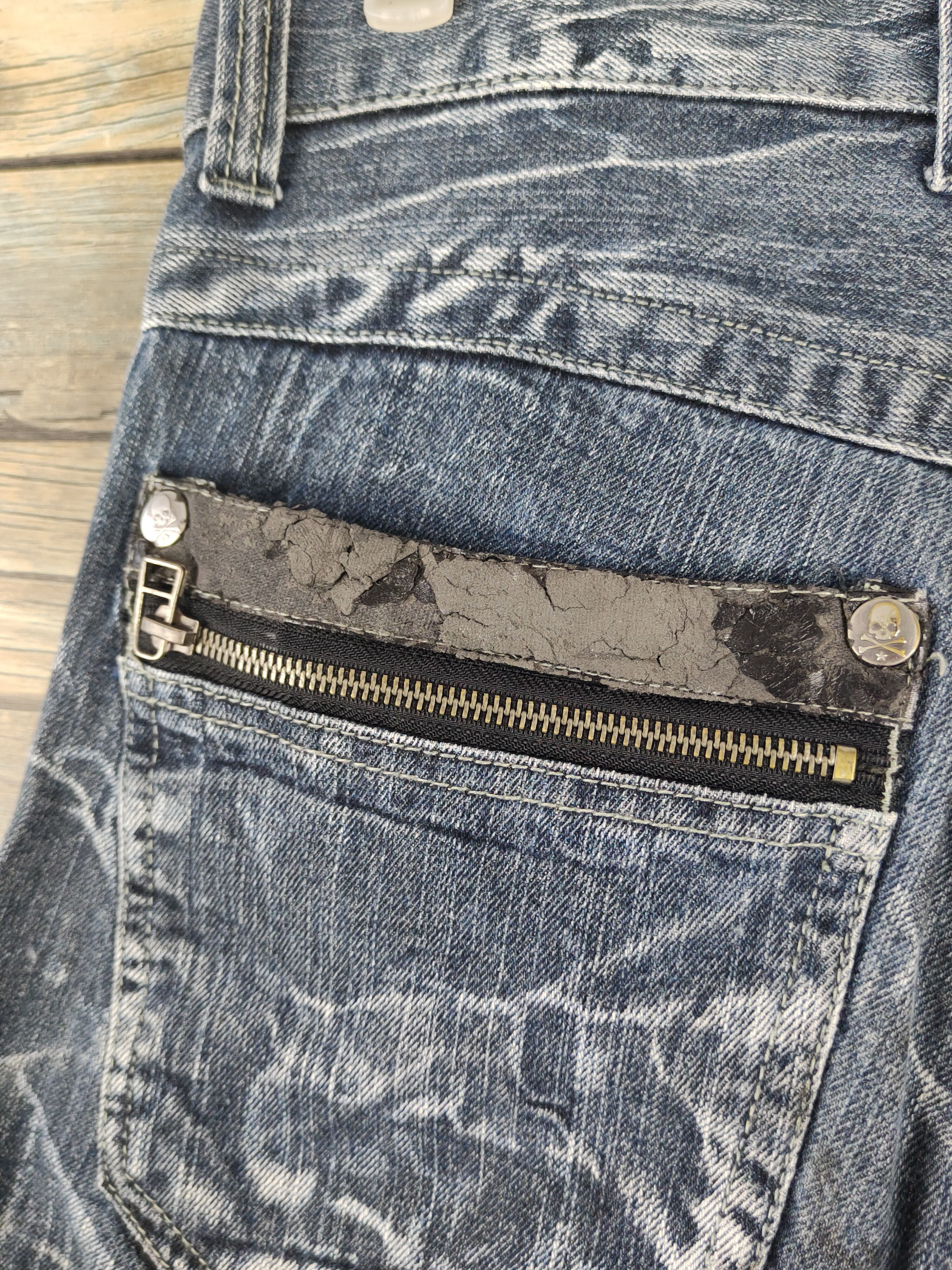 Japanese Brand Dominate Dark Blue Distressed Ripped denim Jeans #W1882 Size US 30 / EU 46 - 7 Thumbnail