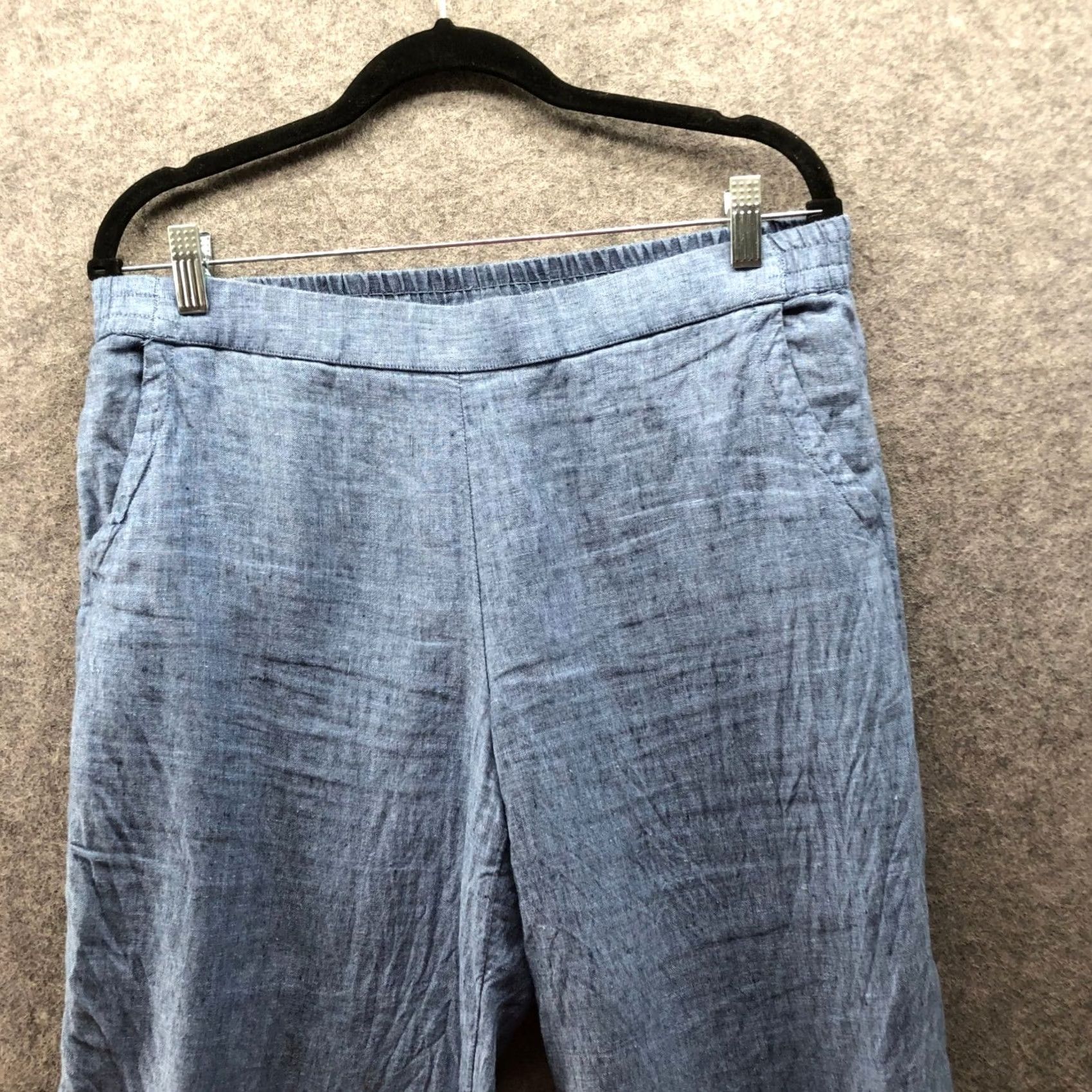 Charter Club Charter Club Pants Wool? 100% Linen Pull On Crop Womens M Blue Straight Embroidered Size 32" / US 10 / IT 46 - 4 Thumbnail