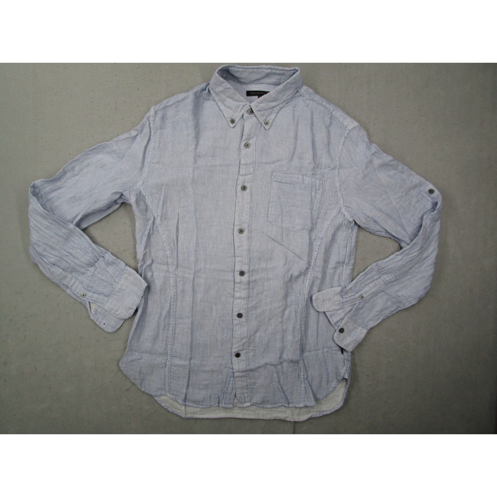 John Varvatos John Varvatos Star USA Shirt Mens Medium Blue Striped Button Up Designer Size US M / EU 48-50 / 2 - 2 Thumbnail