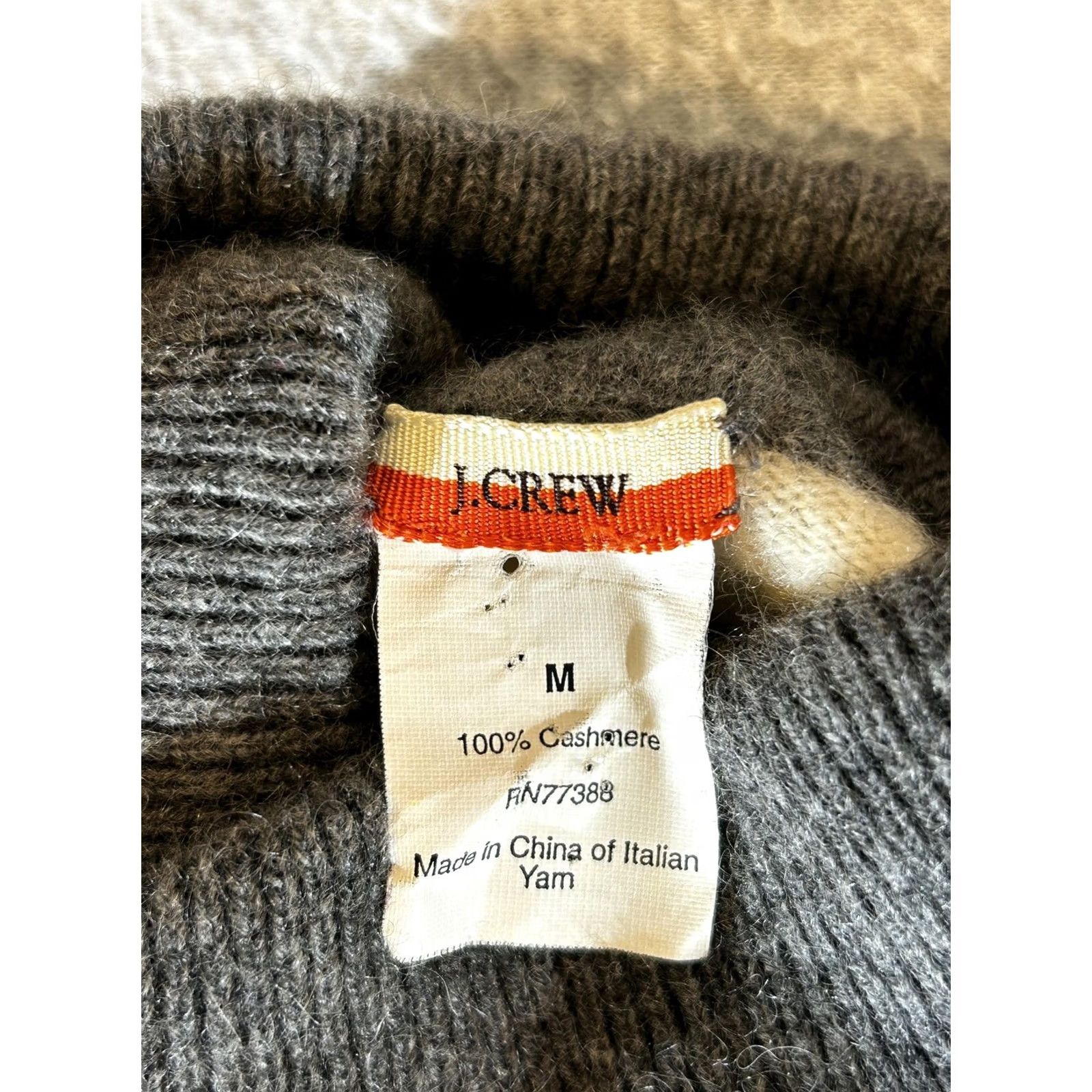 J.Crew VINTAGE J.CREW Sweater Womens Small Cashmere Turtleneck Gray Striped Italian 90s? (adjust) Size S / US 4 / IT 40 - 7 Thumbnail