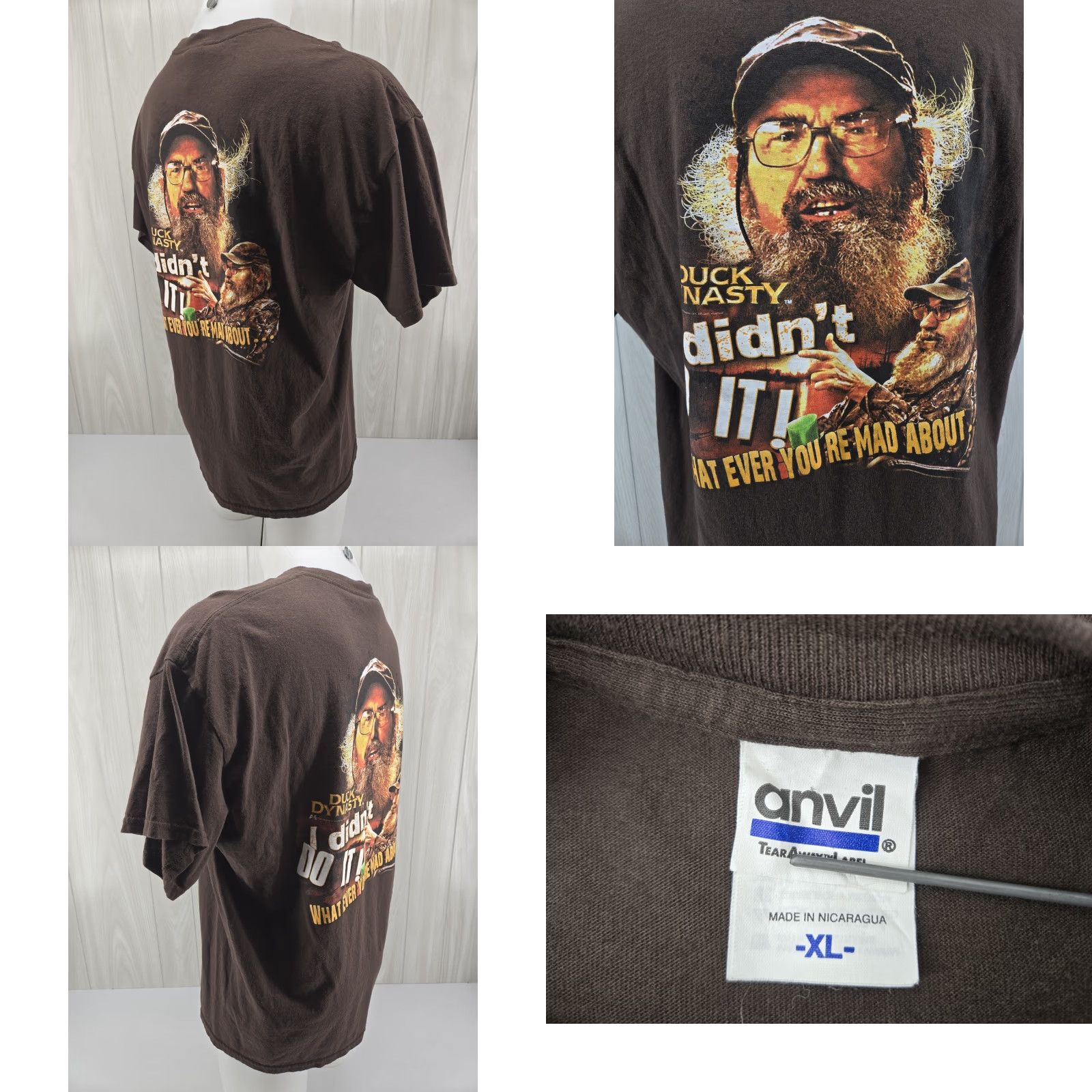 Vintage Duck Dynasty T-Shirt Uncle Si "I didn't do it" Graphic Mens XL Brown Shirt Size US XL / EU 56 / 4 - 8 Thumbnail
