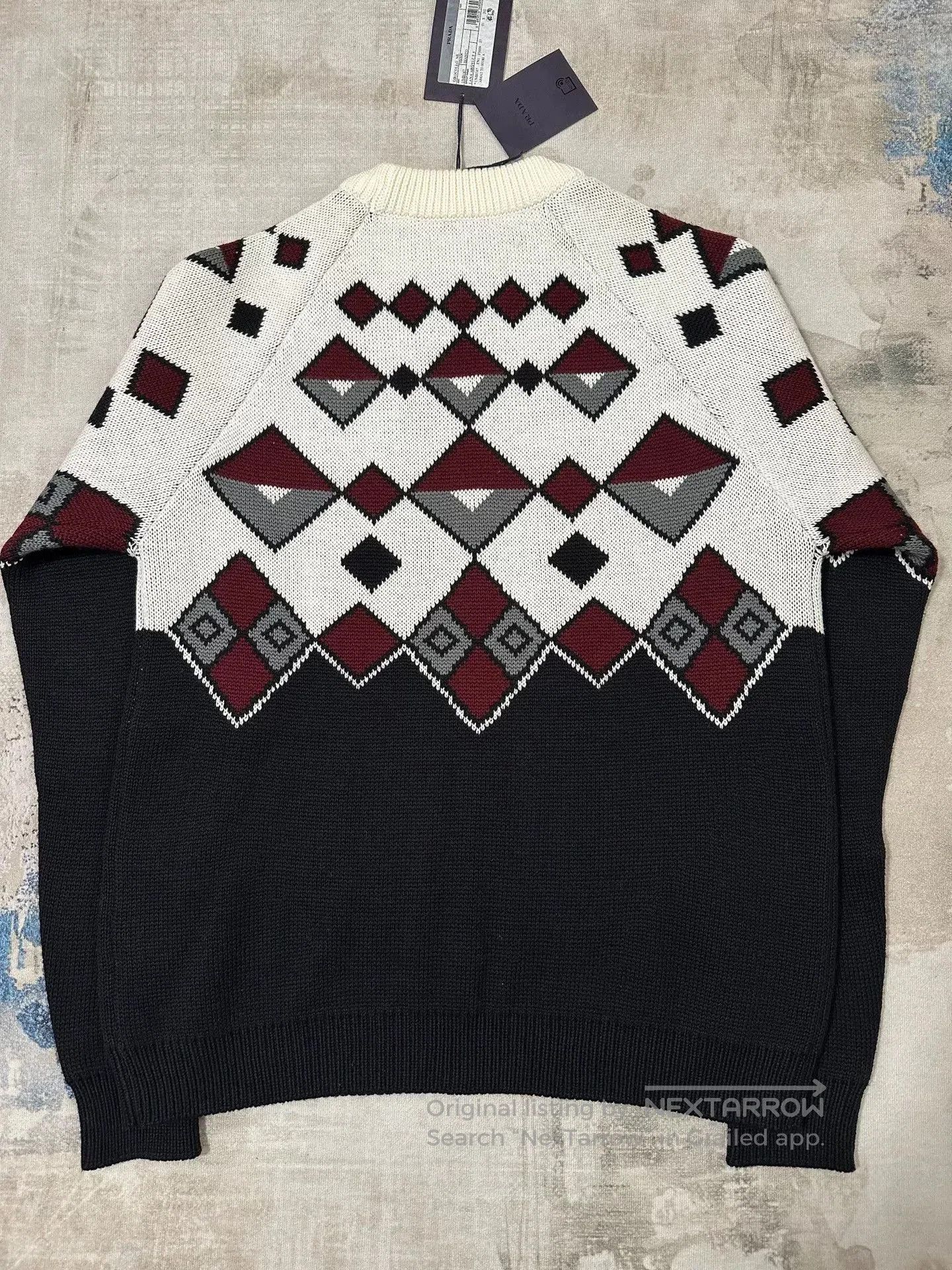 Prada PRADA Diamond Pattern Knit Sweater for Men. Size US M / EU 48-50 / 2 - 2 Thumbnail