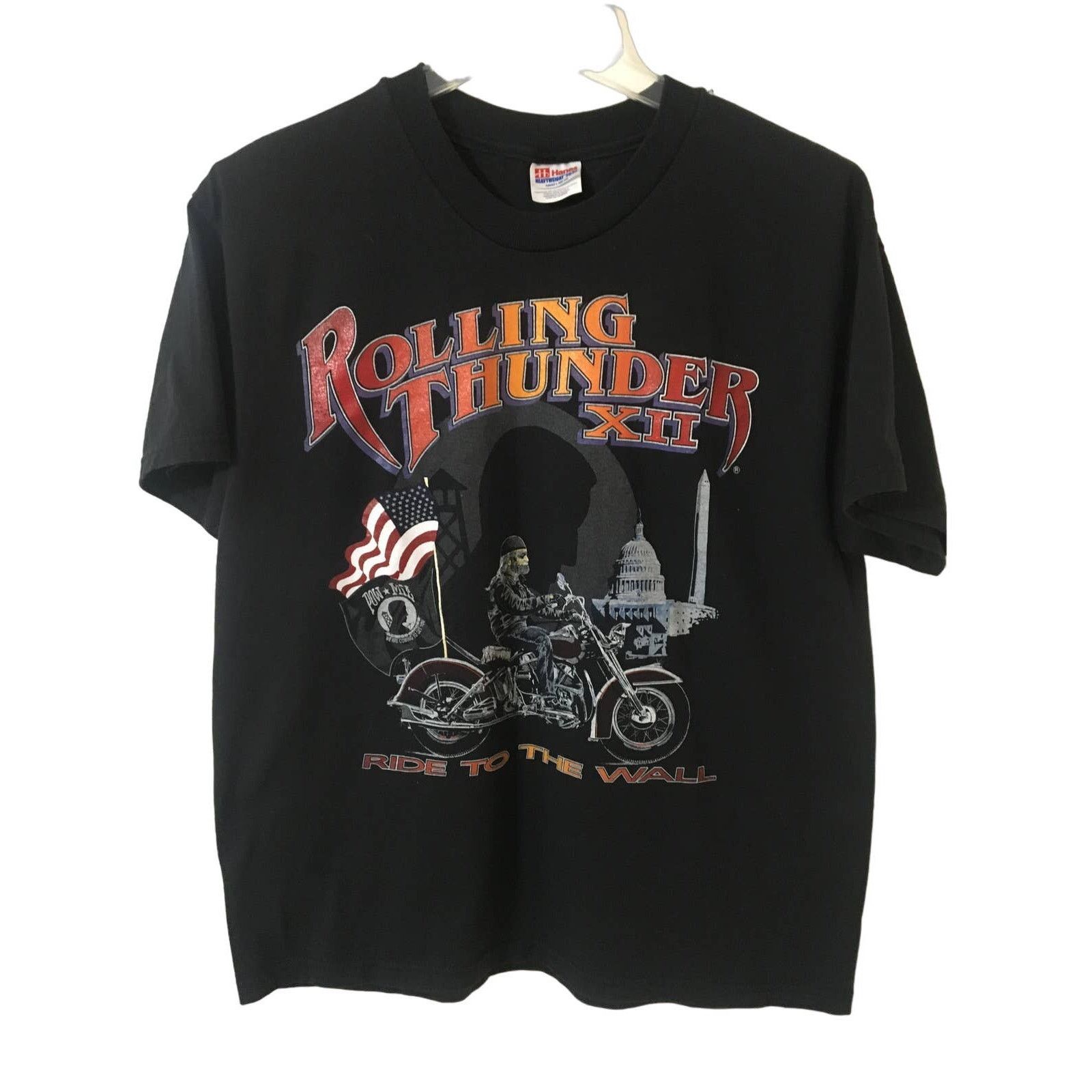 Hanes Large Rolling Thunder X11 Ride To The Wall 1999 Size US L / EU 52-54 / 3 - 1 Thumbnail