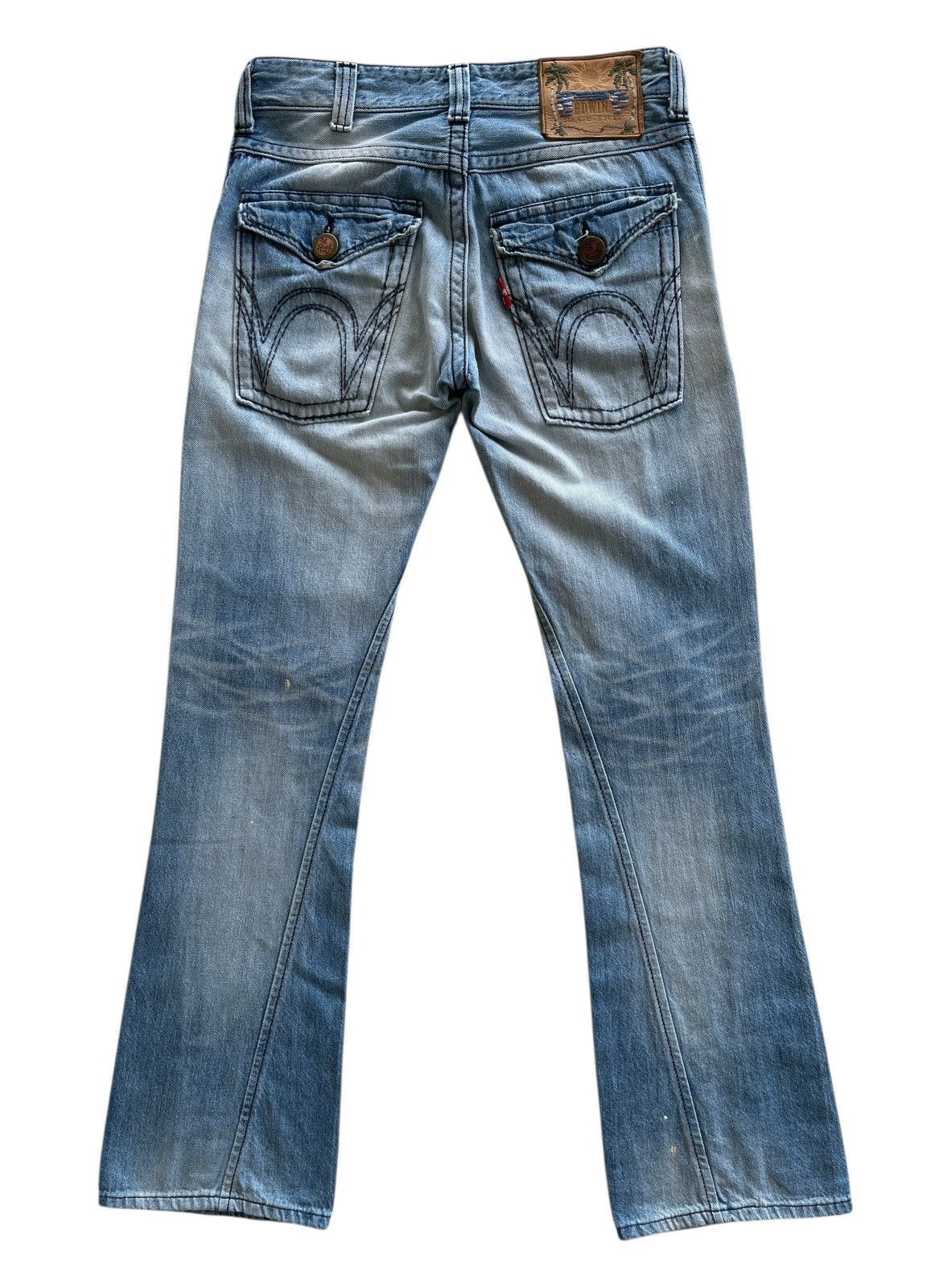 Vintage Vintage Edwin Blue Trip Distressed Flare Denim Size US 32 / EU 48 - 2 Thumbnail