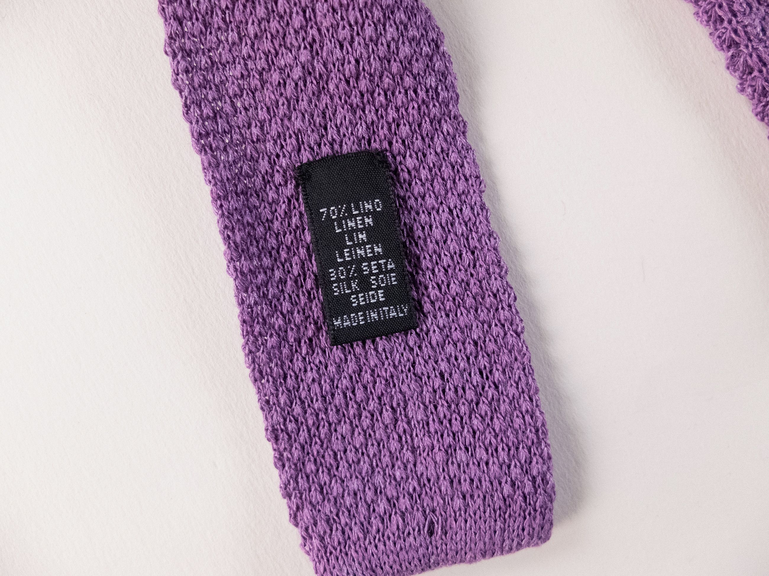 Other GALLO macaron purple knit skinny linen silk tie Italy Size ONE SIZE - 5 Thumbnail