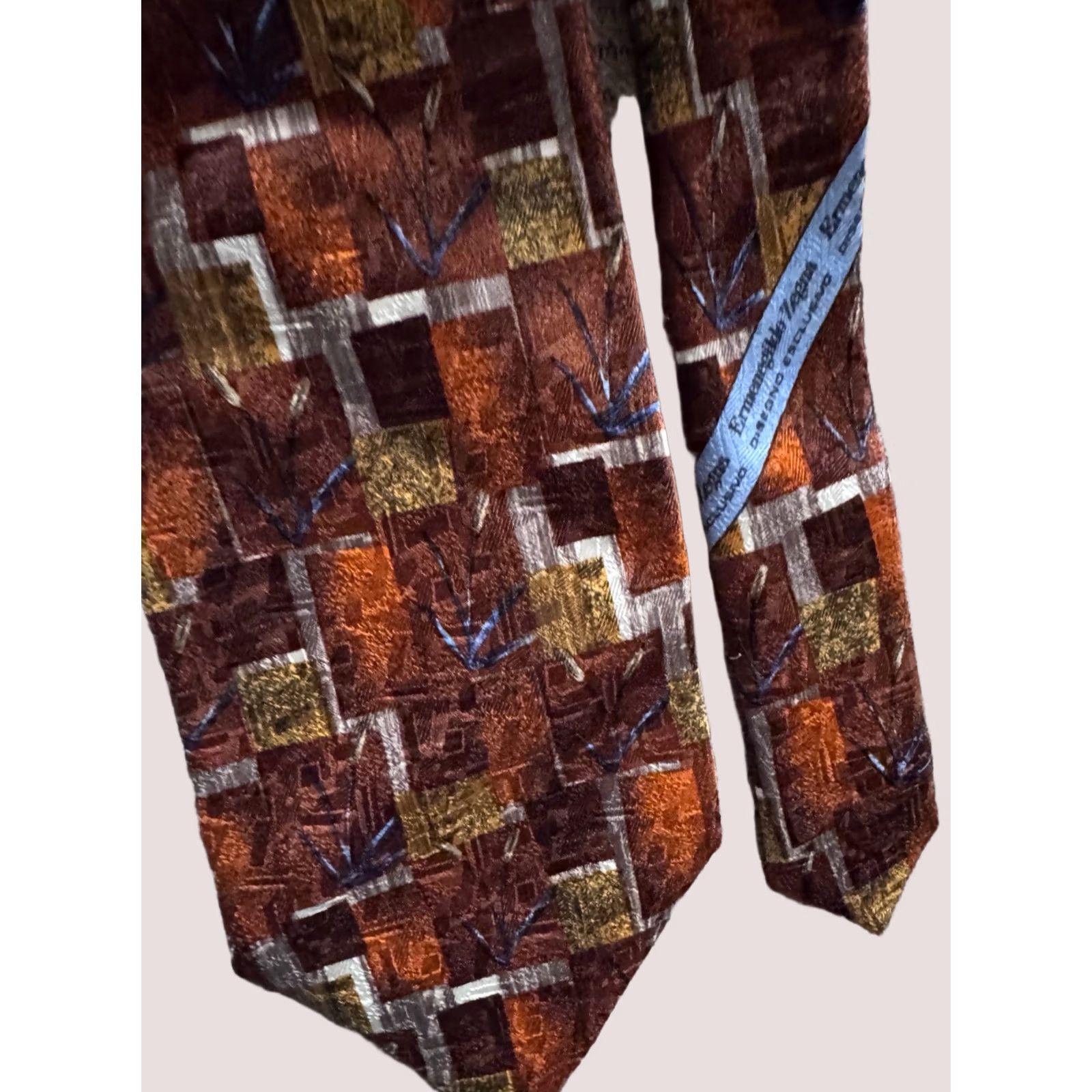 Ermenegildo Zegna Zegna Italy Fall Silk Tie Brooks Brothers Fall Diamond Pattern Silk Tie Silk Tie Mens Diamond Pattern Silk Tie Size ONE SIZE - 1 Thumbnail
