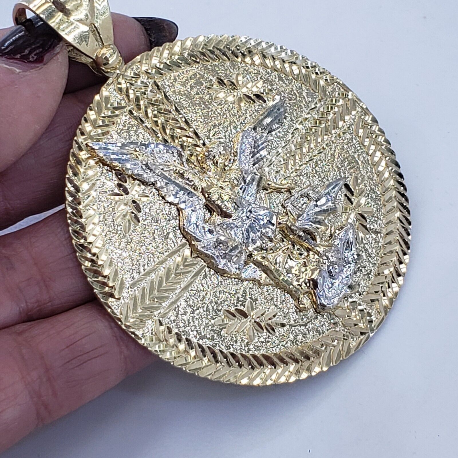 Other Solid 14k Gold saint Michael Pendant Charm Heavy Size ONE SIZE - 7 Thumbnail