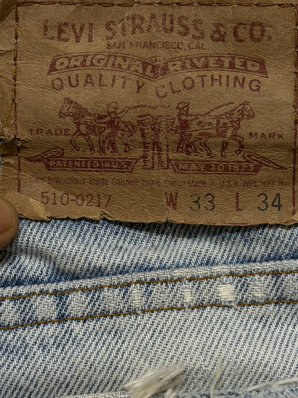 Levi's Vintage 80s Usa Levis 510 Faded Wash Distressed Regular Fits Size US 30 / EU 46 - 6 Thumbnail