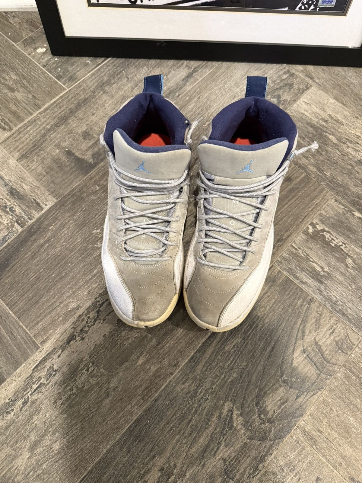 Jordan Brand Air Jordan 12 Retro Grey University Blue Size US 10 / EU 43 - 4 Thumbnail