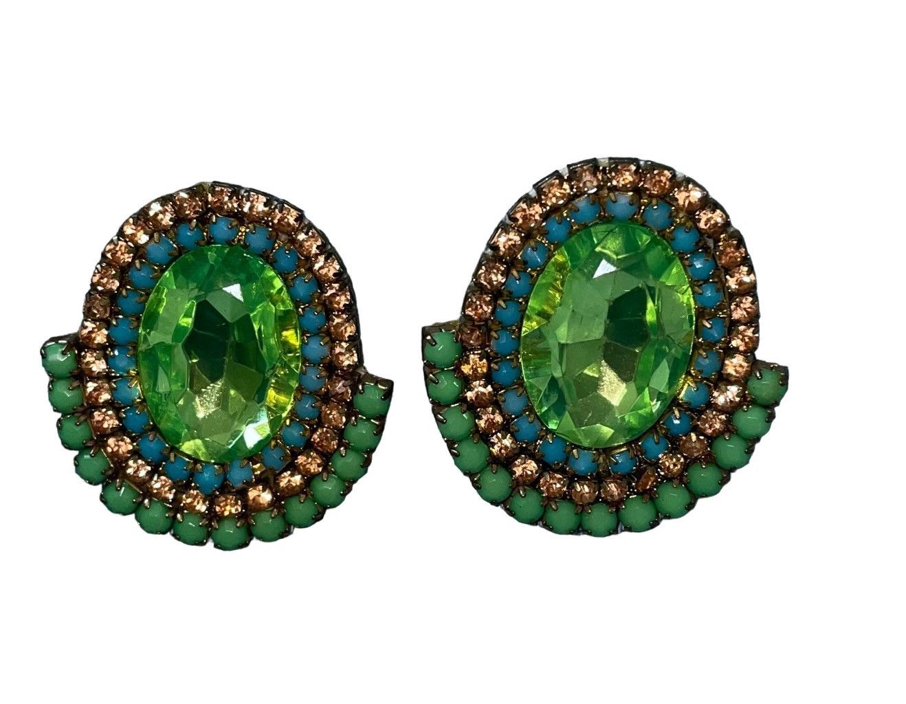 Vintage Art Deco Vintage Czech Crystal Oversized Earrings Size ONE SIZE - 6 Thumbnail