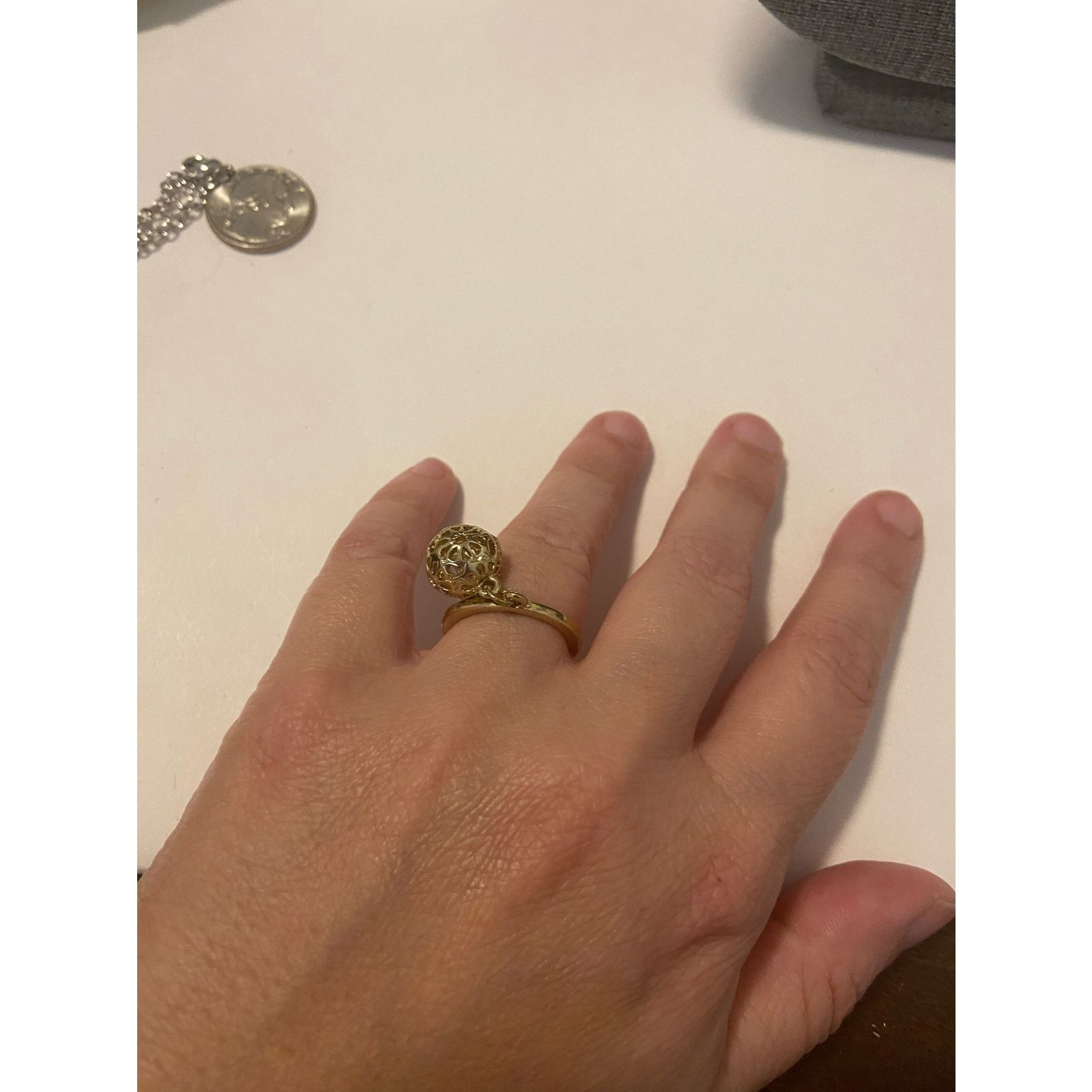 Other gold tone bead ring size 6.5 Size ONE SIZE - 1 Thumbnail