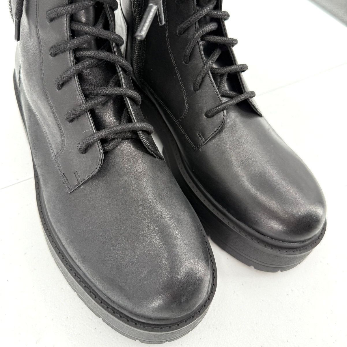 Geox NEW Geox D Spheric EC7 Leather Zippered Biker Mid Boots Size US 9 / IT 39 - 7 Thumbnail