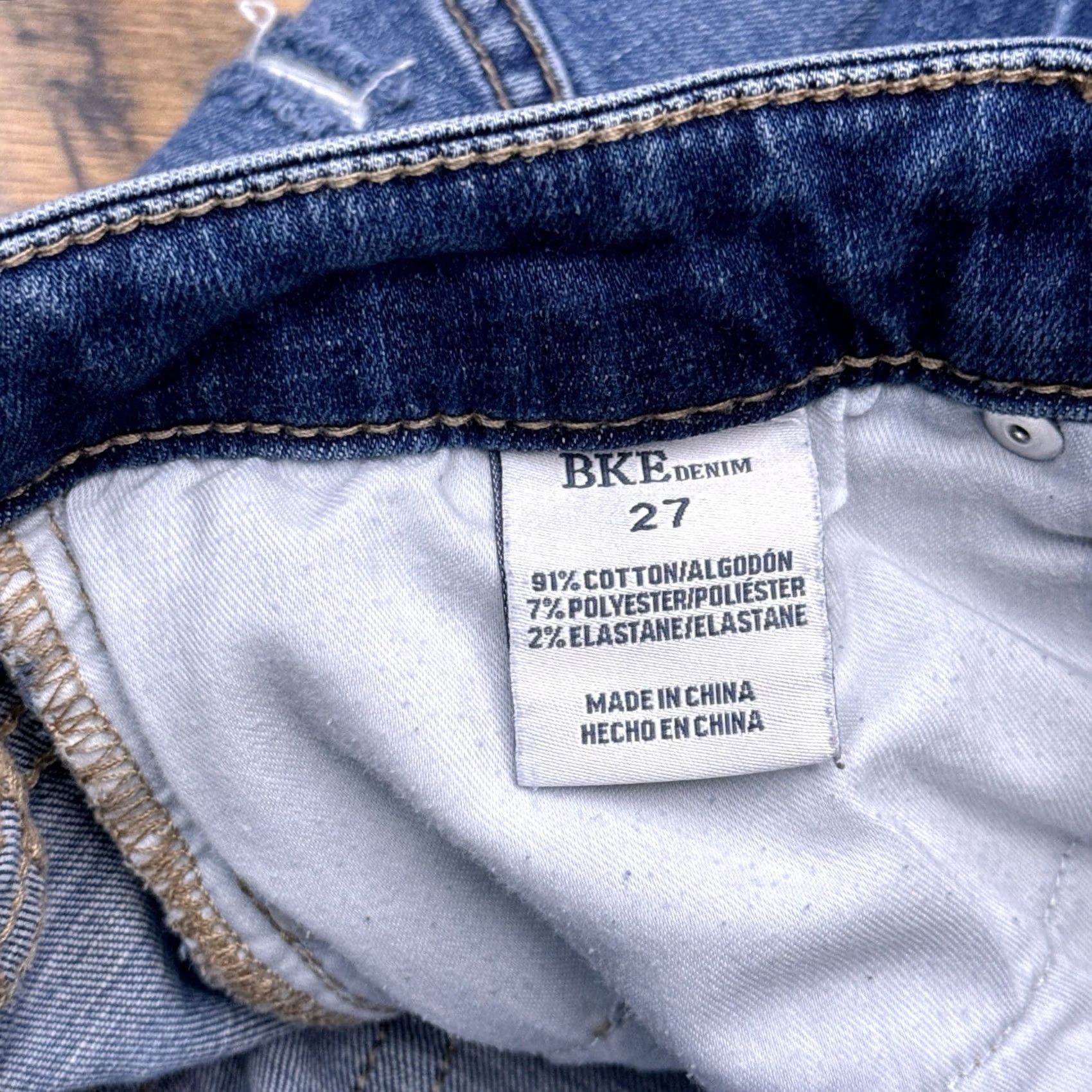 BKE BKE Parker Jeans Womens 27 High Rise Stretch Distressed Jeans Slim Skinny Blue 5-Pocket City Size 27" / US 4 / IT 40 - 5 Thumbnail