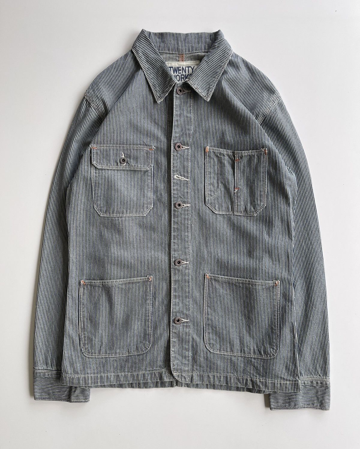 Japanese Brand Vintage Twenty Works Hickory Denim Jacket Size US M / EU 48-50 / 2 - 3 Thumbnail