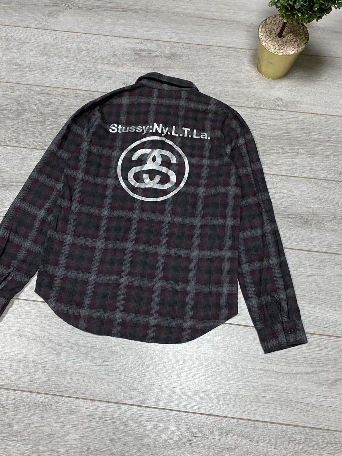 Stussy Stussy flannel big logo SS vintage check shirt Size US S / EU 44-46 / 1 - 10 Thumbnail