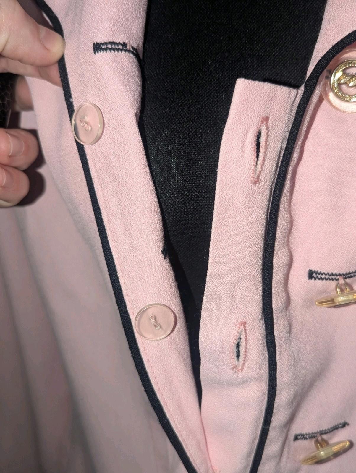 Designer VTG 80s Barbiecore Pink And Black Blazer W/ Shoulder Pads Size L / US 10 / IT 46 - 3 Thumbnail