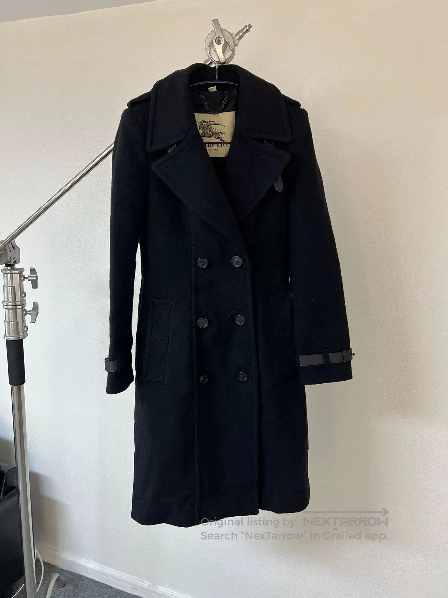 Burberry Burberry Wool Coat with Leather Details. Size S / US 4 / IT 40 - 2 Thumbnail