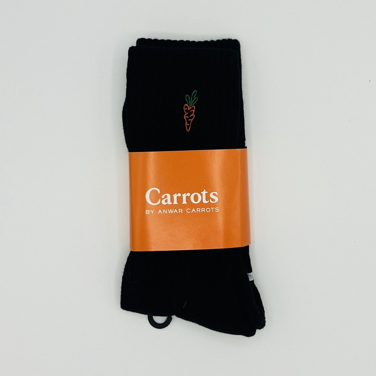 Carrots by Anwar Carrots Anwar CARROTS Signature Crew Socks - Embroidered Black Size ONE SIZE - 5 Thumbnail