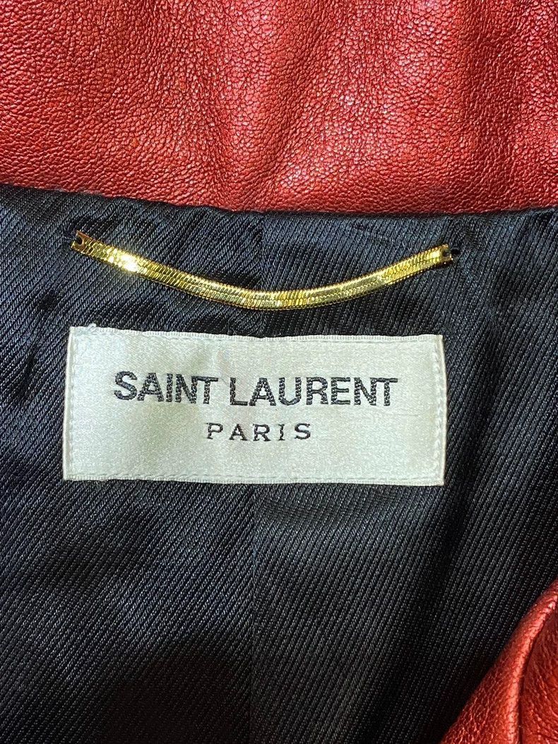 Saint Laurent Paris red leather biker jacket by saint laurent-2507 Size US L / EU 52-54 / 3 - 1 Thumbnail