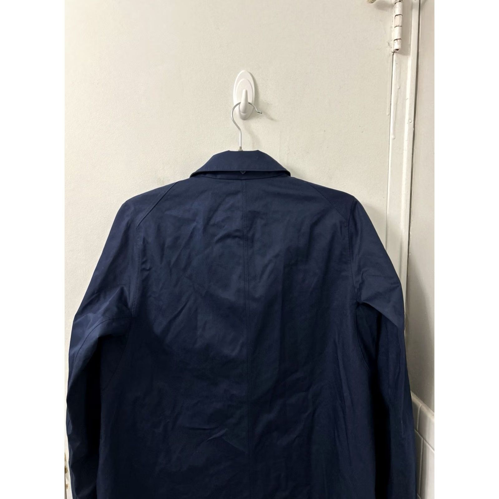 Uniqlo Uniqlo Trench Coat Womens Small Navy Blue Button Front Jacket L/S Polyester Blend Cotton Size S / US 4 / IT 40 - 6 Thumbnail