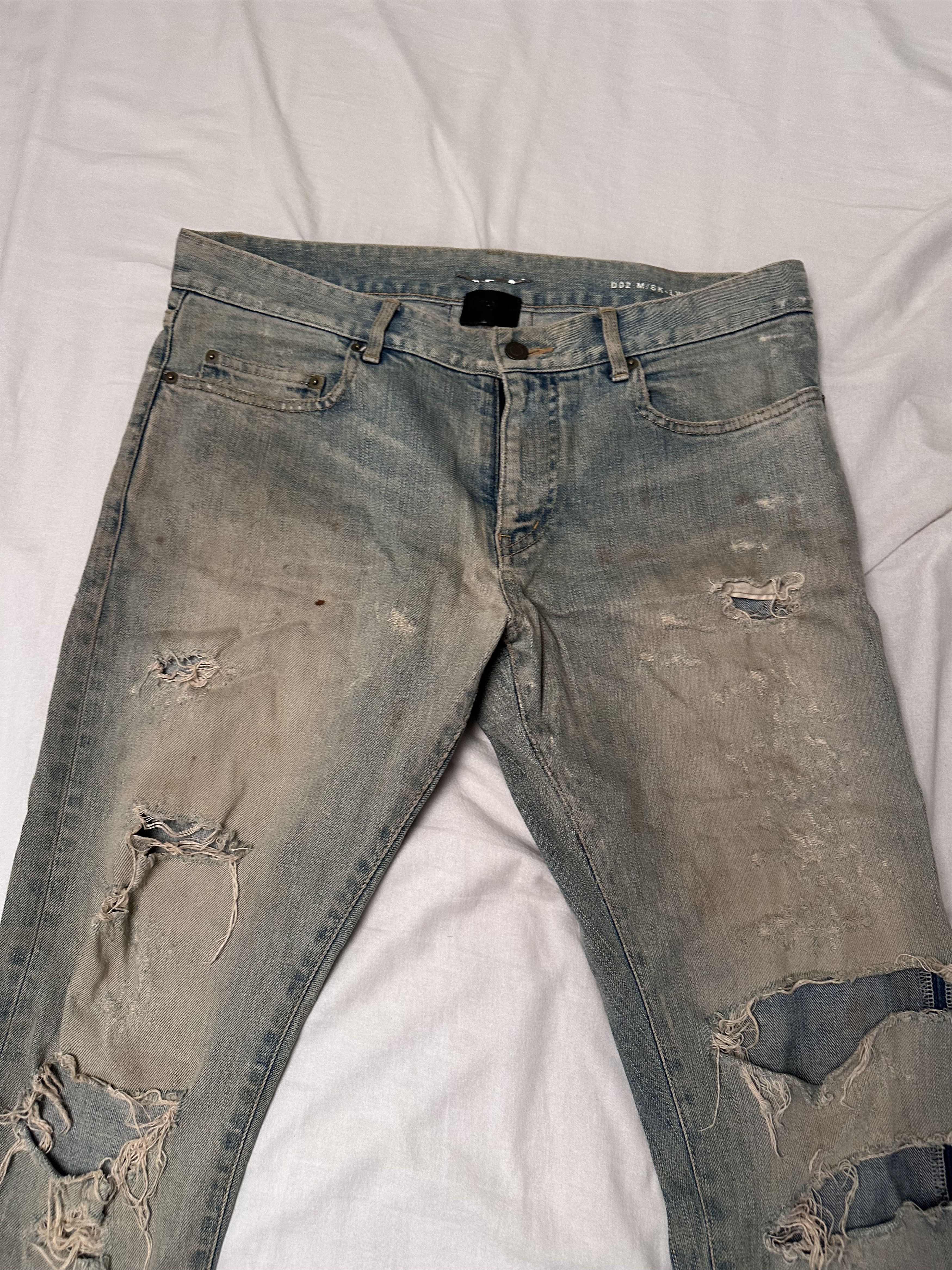 Saint Laurent Paris 2014 YSL SAINT LAURENT Paris Hedi Slimane Crash Denim Jeans Size US 32 / EU 48 - 2 Thumbnail