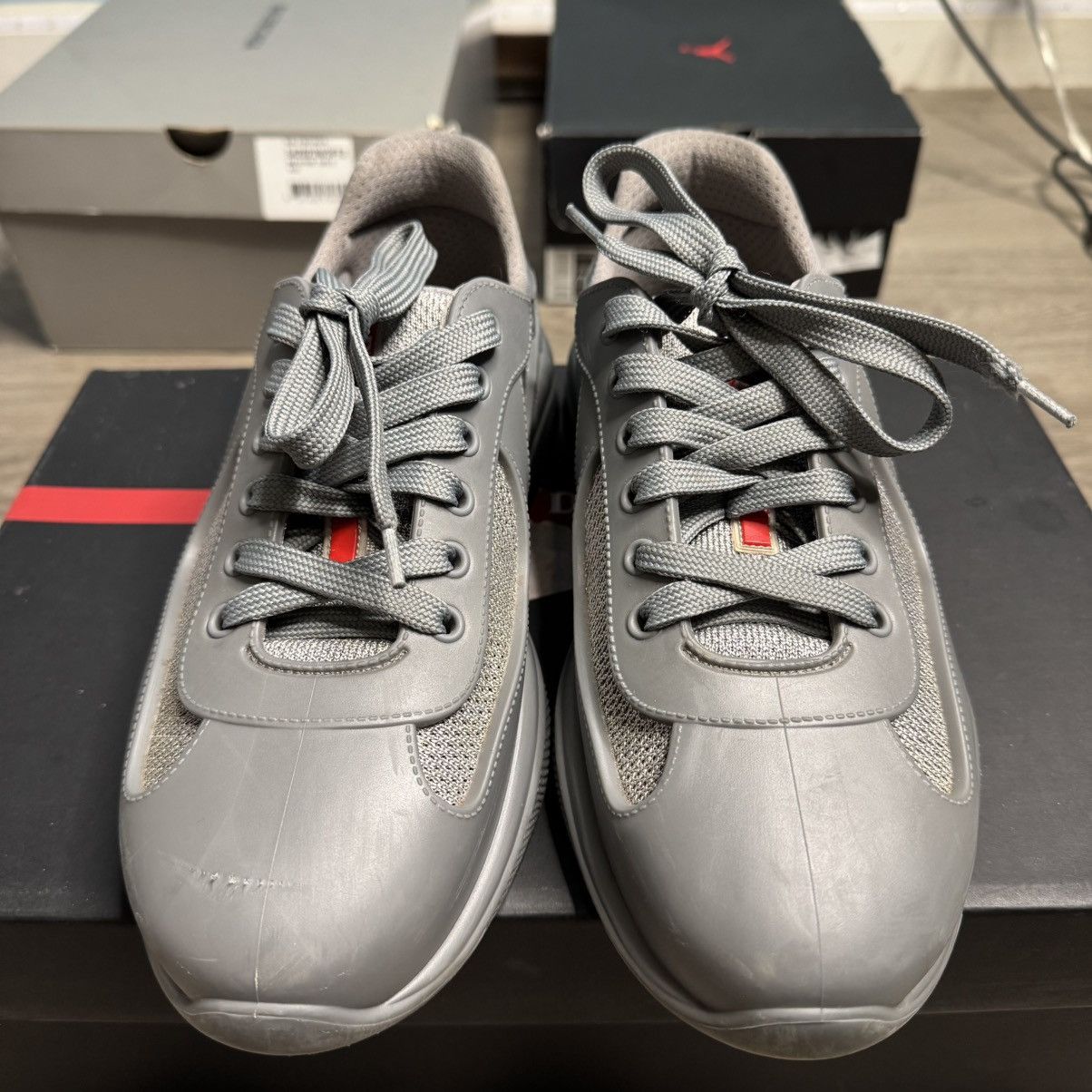 Prada Prada America’s Cup Sneaker Soft Rubber Steel Grey Size US 8 / EU 41 - 12 Thumbnail