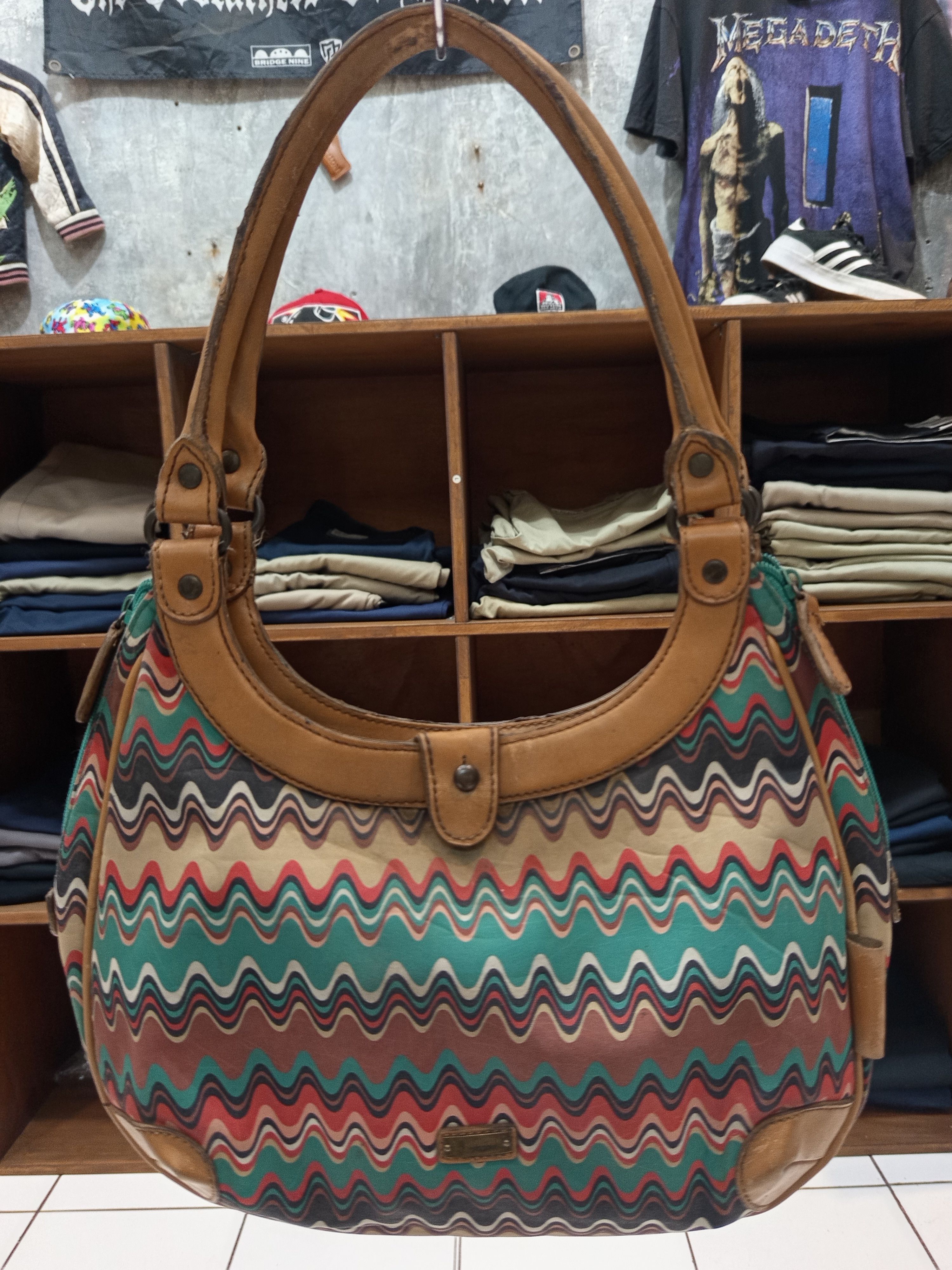 Missoni Missoni Zigzag Multicolor Shoulder Bag Hobo Leather Trim Size ONE SIZE - 1 Thumbnail