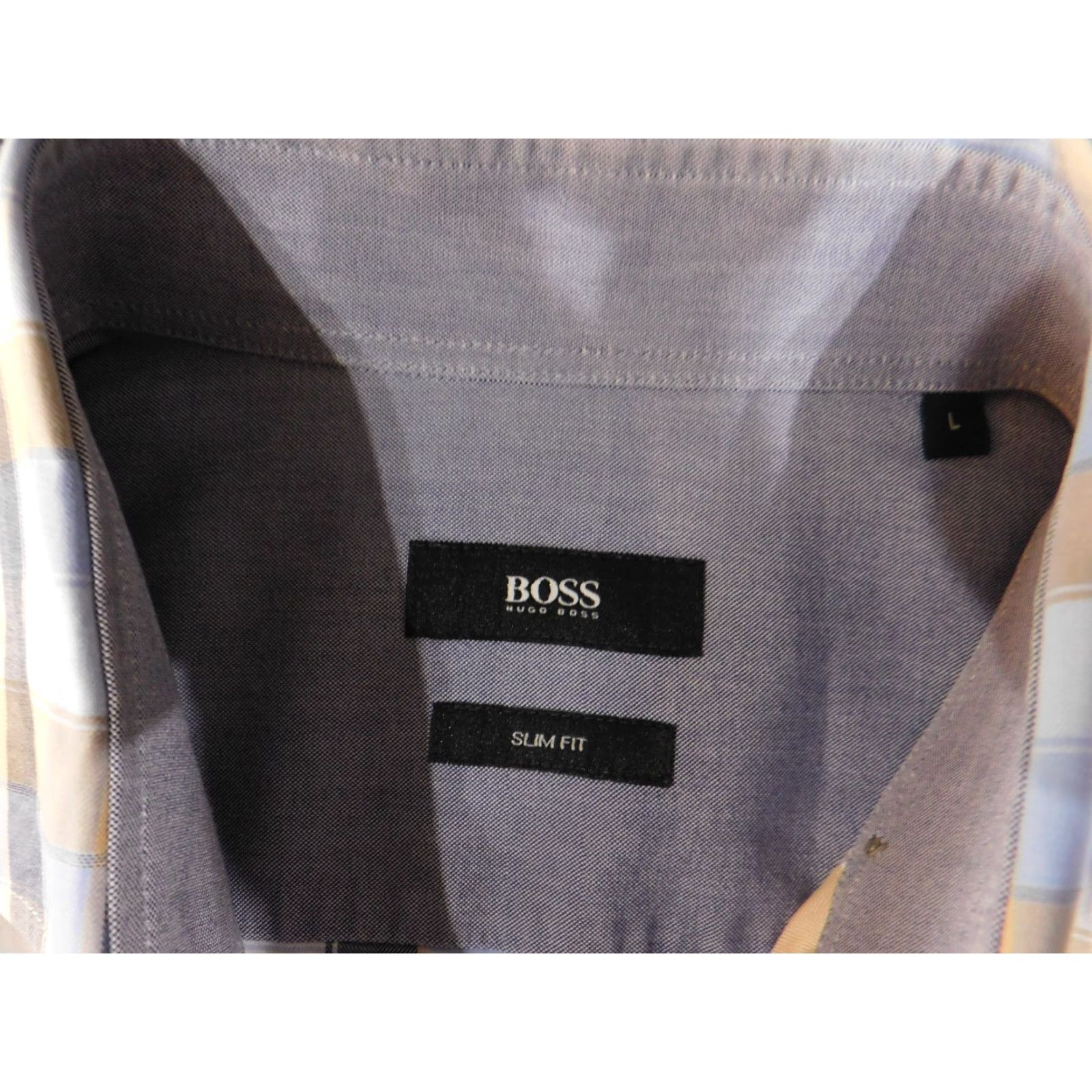Hugo Boss HUGO BOSS Shirt Mens L Blue Brown Plaid Slim Fit Long Sleeve Button Front Size US L / EU 52-54 / 3 - 7 Thumbnail