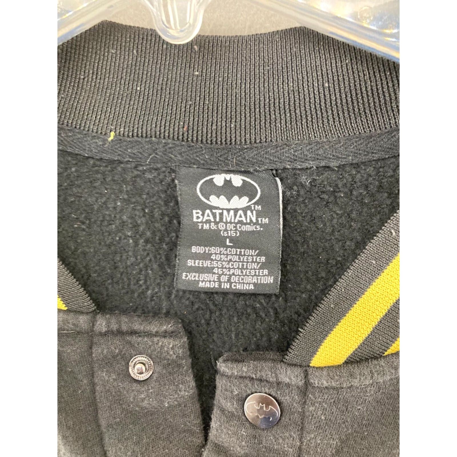 Vintage VINTAGE Batman Jacket Mens Short Snap-Front Black L Adult Black 90s Movie Super Hero Mens Size US L / EU 52-54 / 3 - 6 Thumbnail
