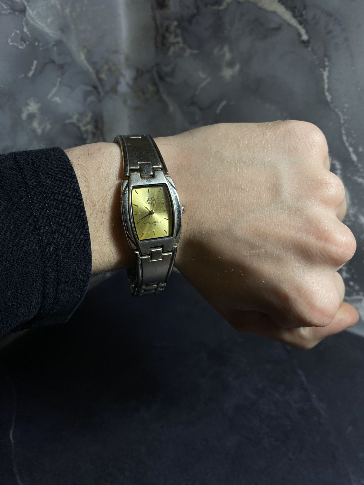 Japanese Brand Vintage Q&Q Gold Dial Watch Japan Movement Size ONE SIZE - 4 Thumbnail