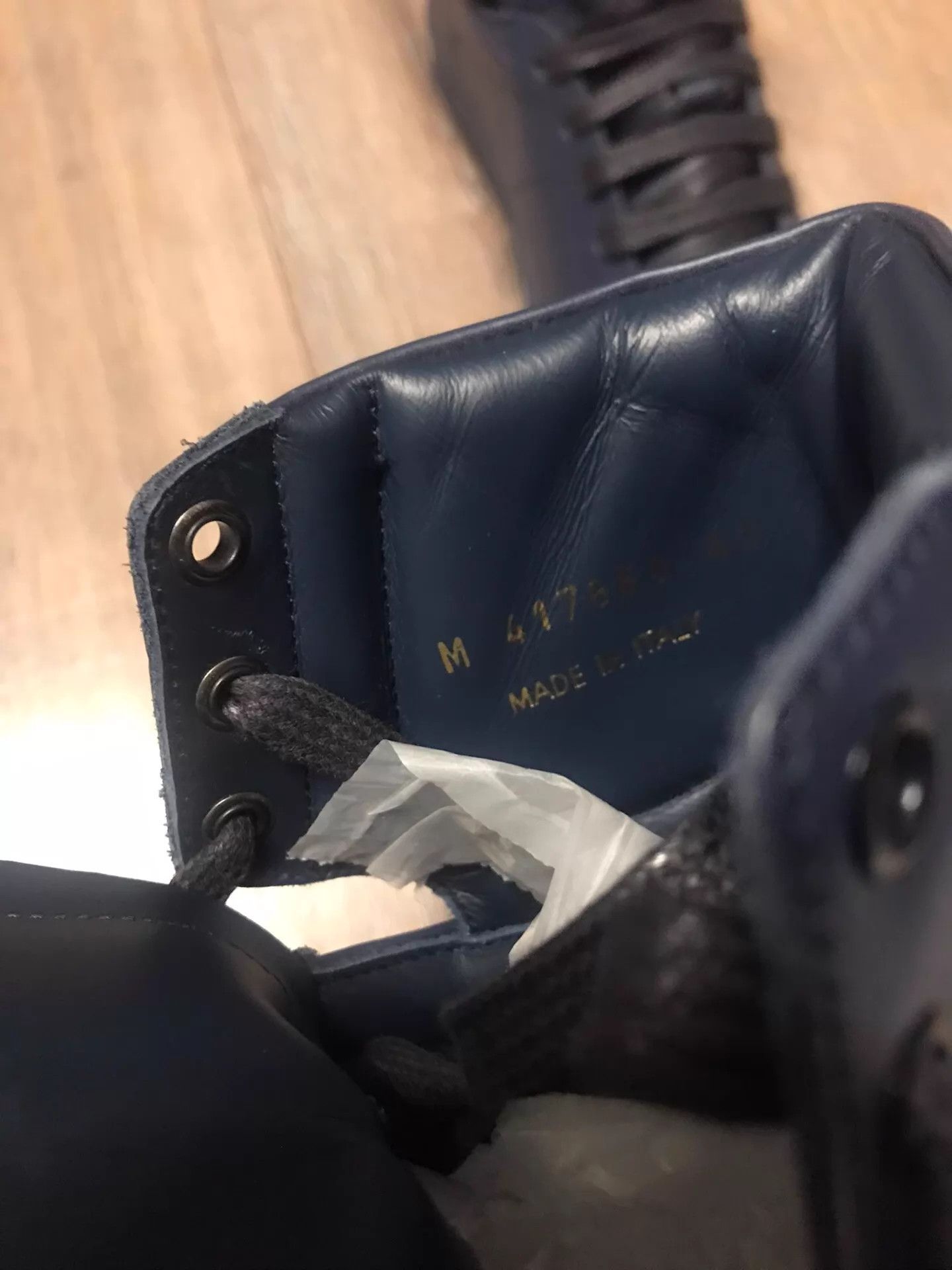 Saint Laurent Paris SLP Navy Blue High-Top Leather Sneakers Size 40 (New) Size US 7 / EU 40 - 4 Thumbnail