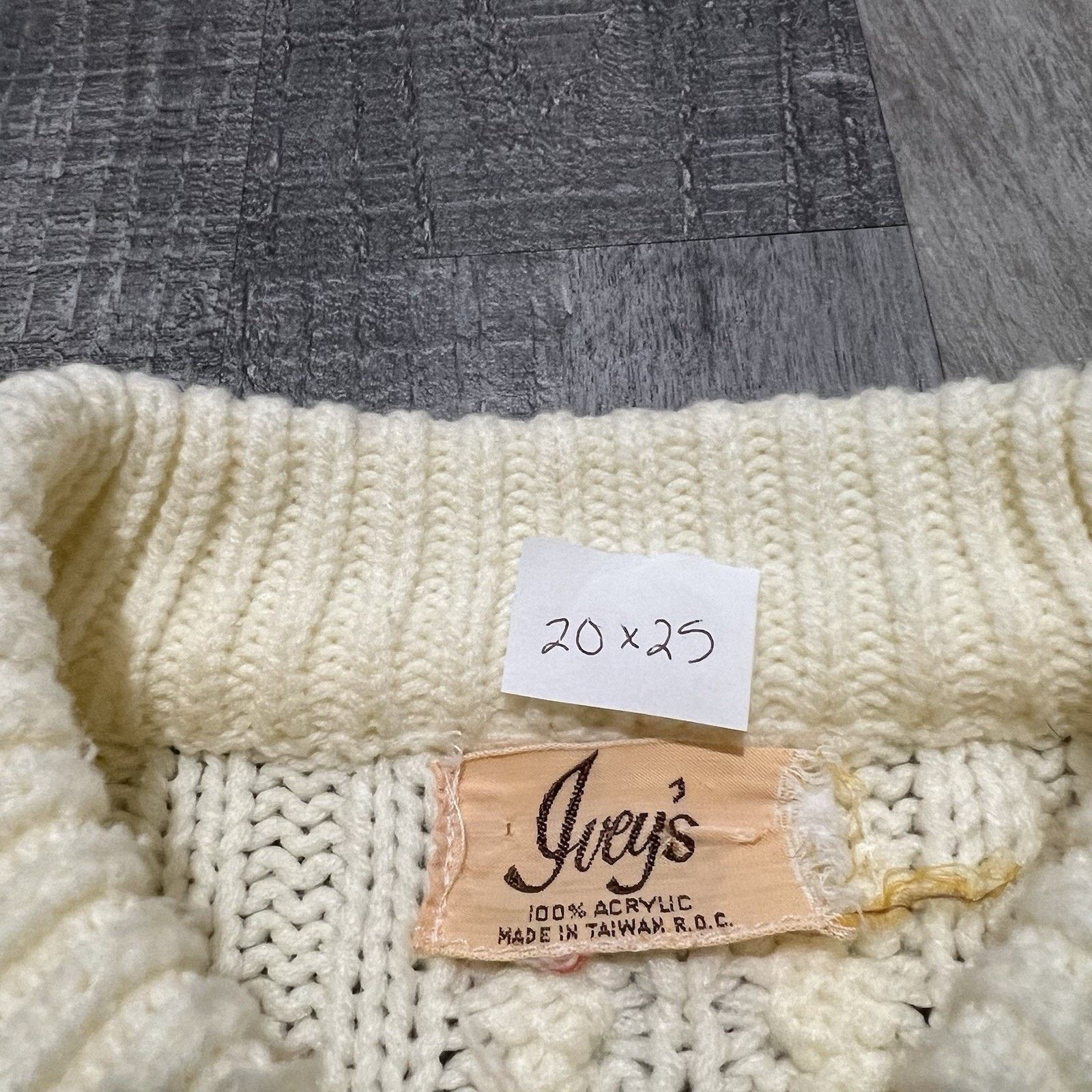 Other VTG Iveys 70s/80s Ivory Beige Cable Knit Pull Over Sweater Size M / US 6-8 / IT 42-44 - 4 Thumbnail