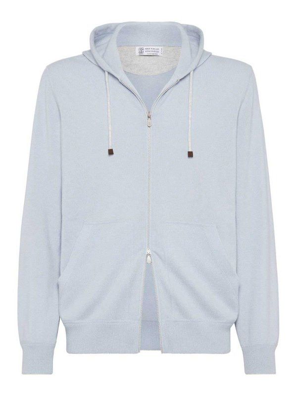 Brunello Cucinelli o1la1rc1a0325 Cashmere Cardigan in Blue Size US L / EU 52-54 / 3 - 1 Thumbnail