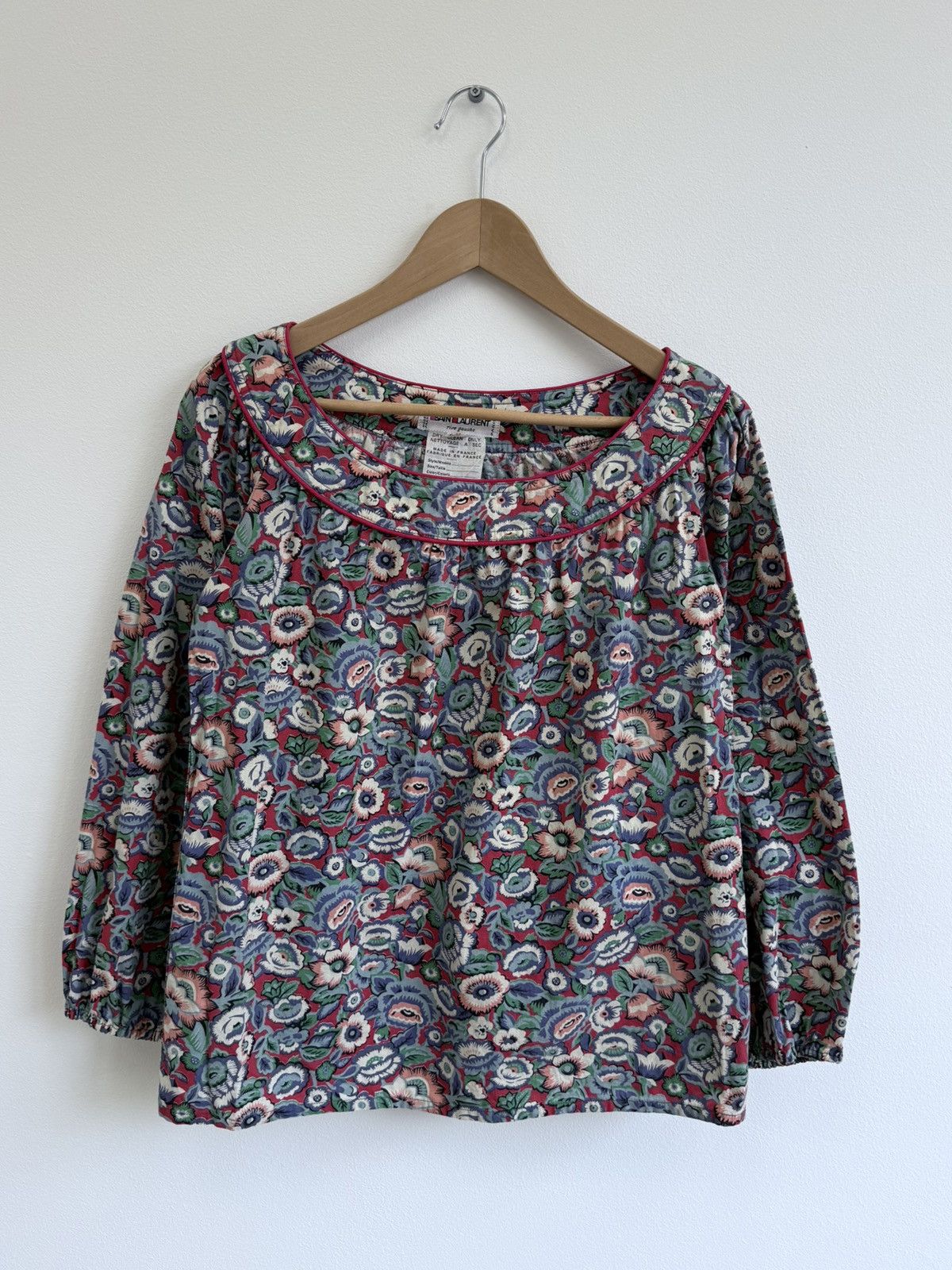 Saint Laurent Paris Vintage Saint Laurent Floral Top Size M / US 6-8 / IT 42-44 - 1 Thumbnail