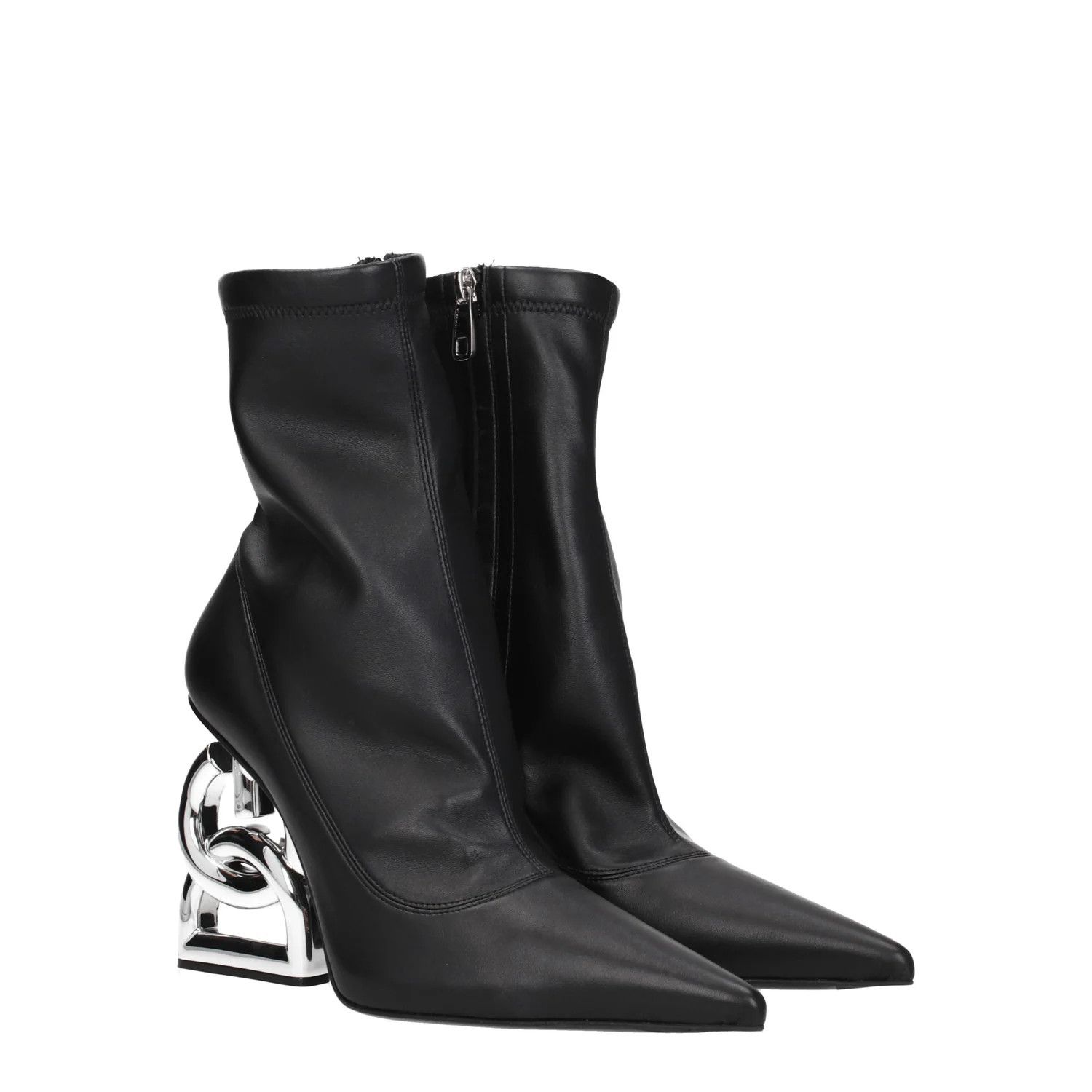 Dolce & Gabbana ob1o1e1124 Leather Ankle Boots in Black Size US 5 / IT 35 - 2 Thumbnail