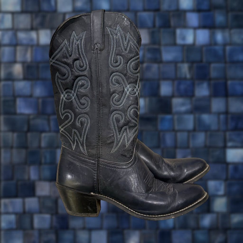 Wrangler VINTAGE Wrangler Western Blue Leather Rodeo Cowboy Boots Mens Size 9 M Size US 9 / EU 42 - 1 Thumbnail