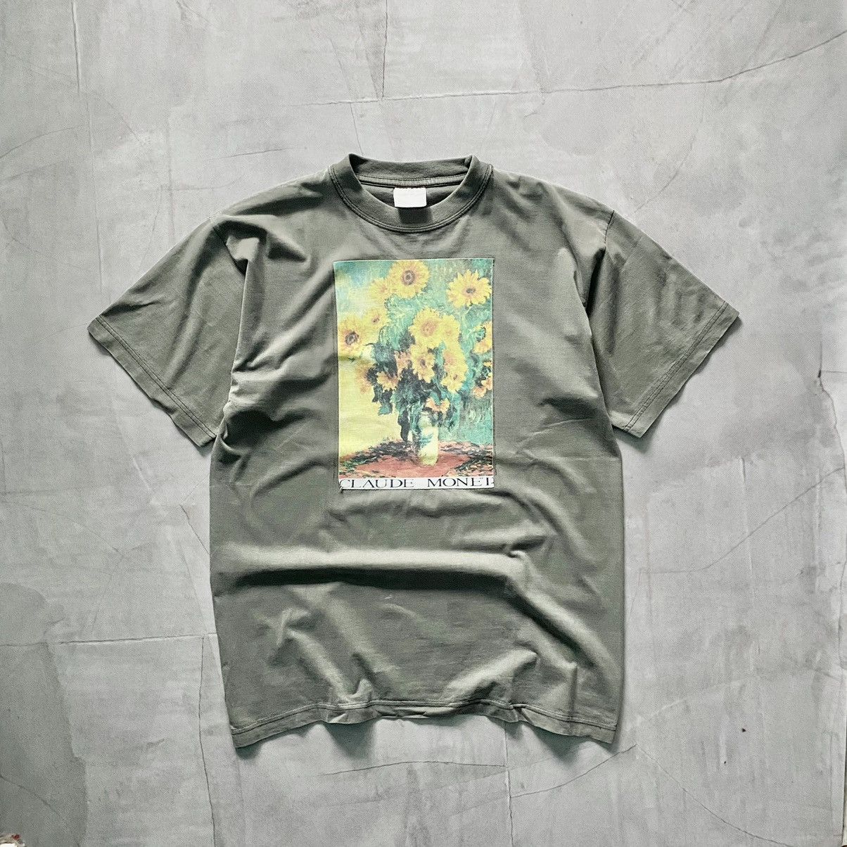 Keith Haring × Vintage Vtg 90s Claude Monet Memorial Art Flower T-shirt Tee Size US M / EU 48-50 / 2 - 1 Thumbnail