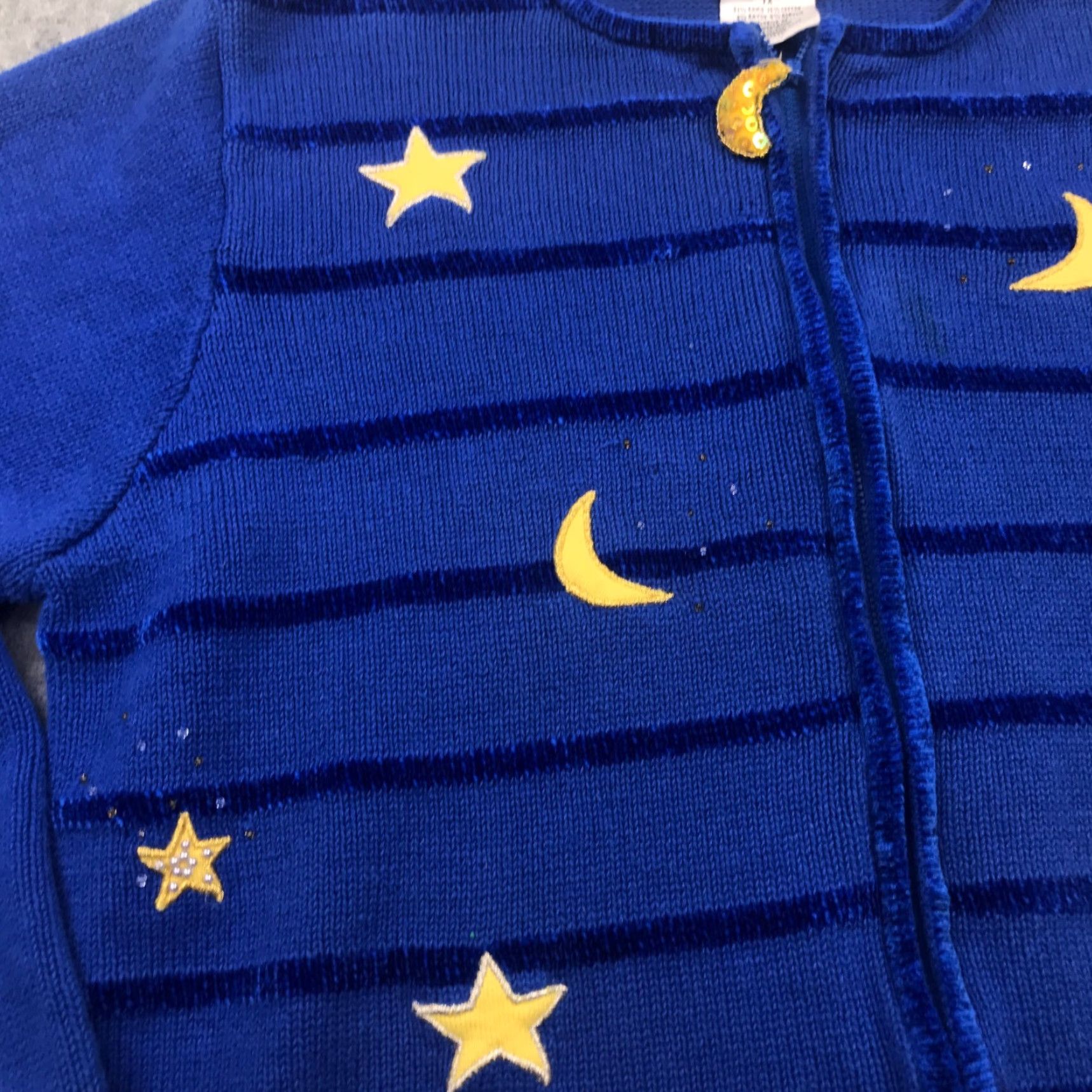 Quacker Factory VINTAGE Quacker Factory Sweater Size 1X Blue Embellished Angels Starry Night Womens Size XL / US 12-14 / IT 48-50 - 6 Thumbnail