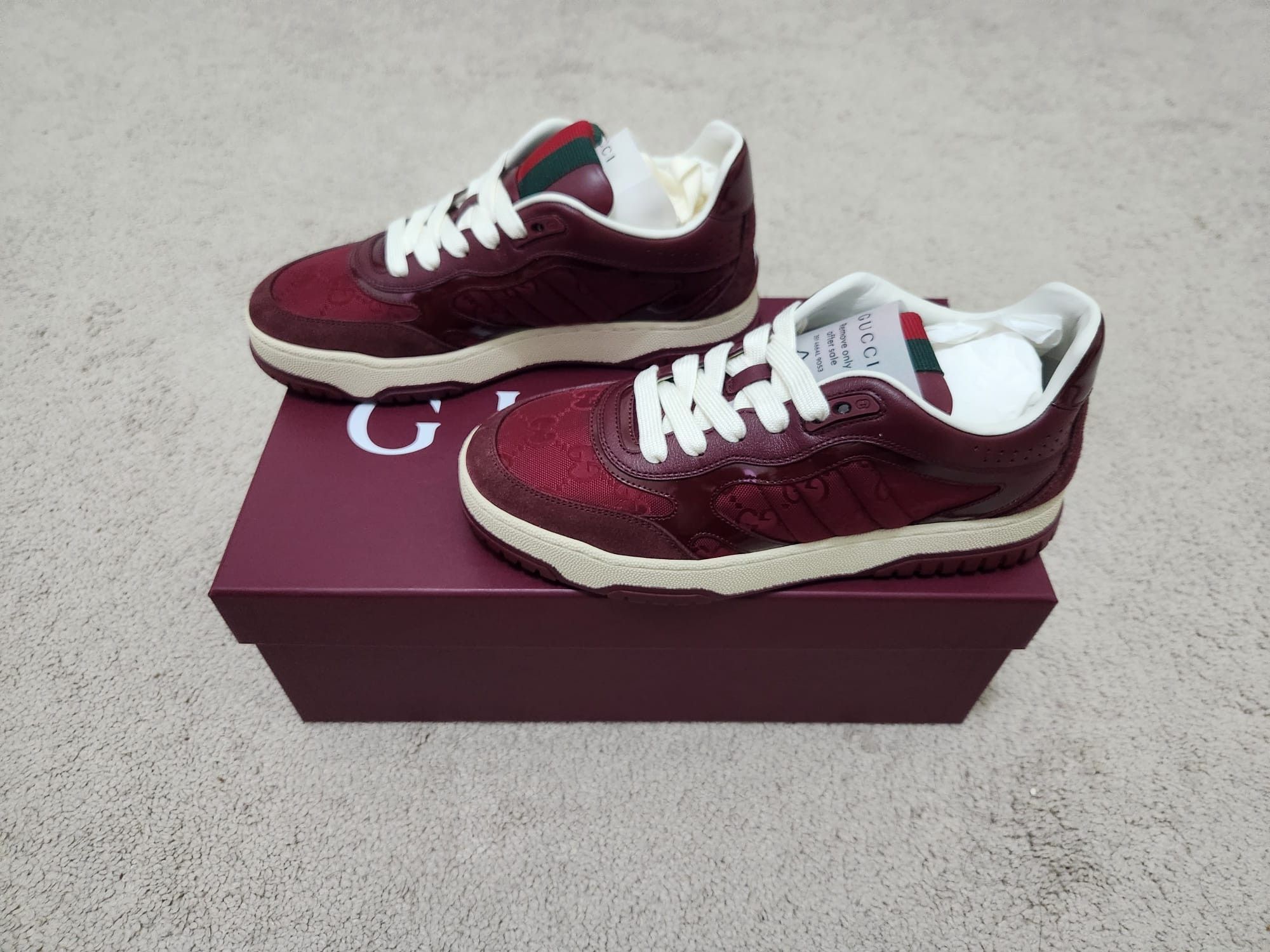 Gucci Gucci Re-Web sneaker in Rosso Ancora red GG canvas Size US 8 / IT 38 - 2 Thumbnail