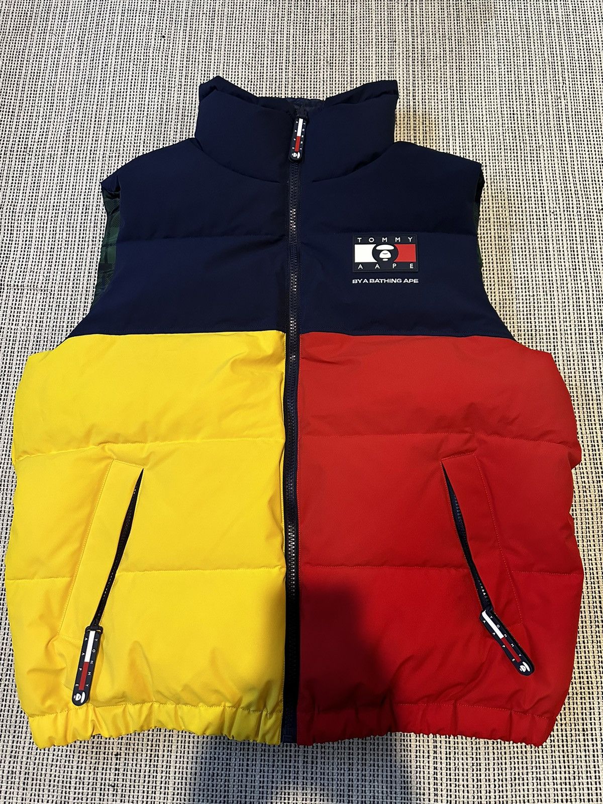 image of Aape X Tommy Reversible Vest in Navy, Men's (Size XL)