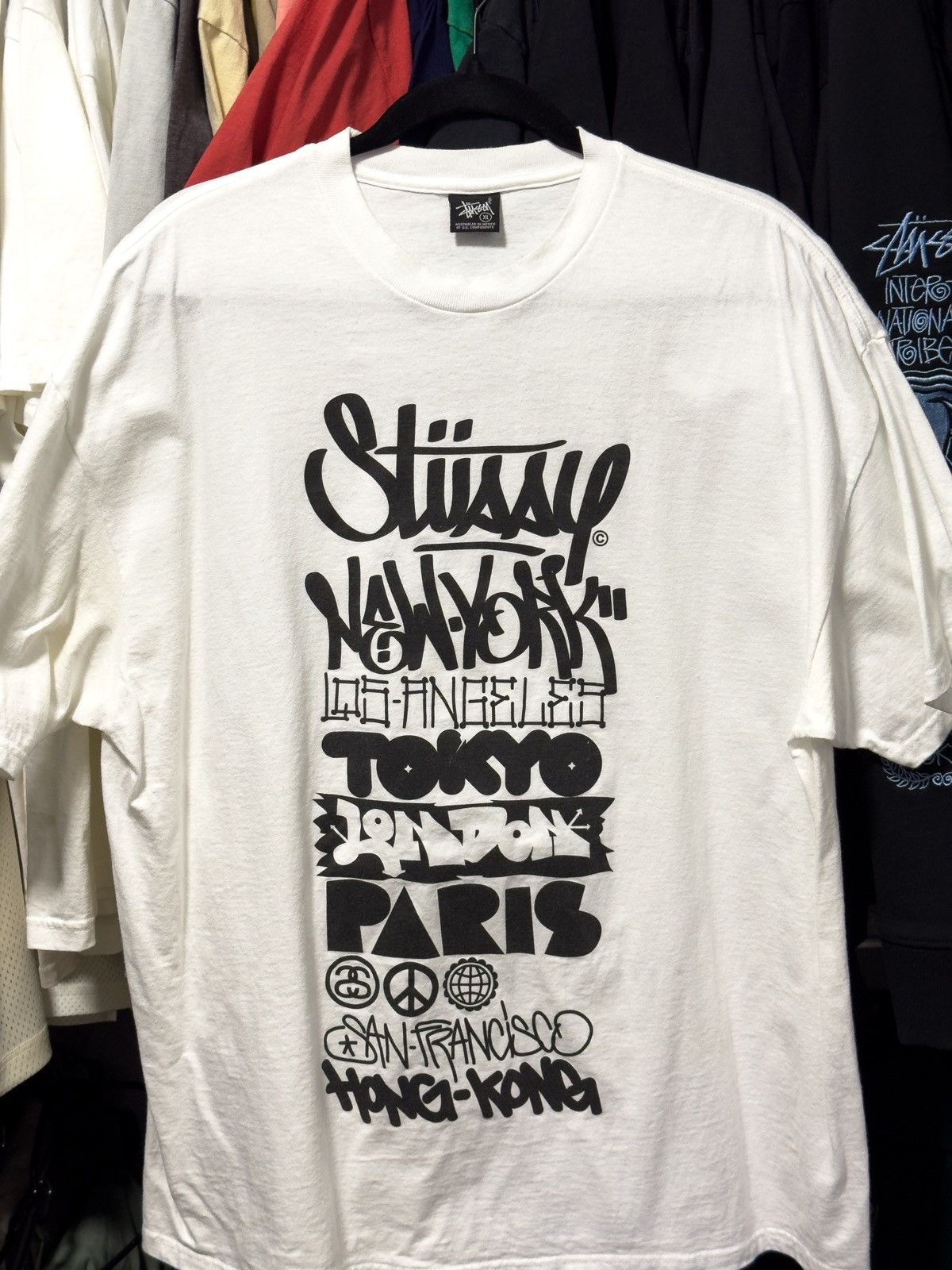 Stussy Stussy White Tee World Tour 2006 123klan vintage rare