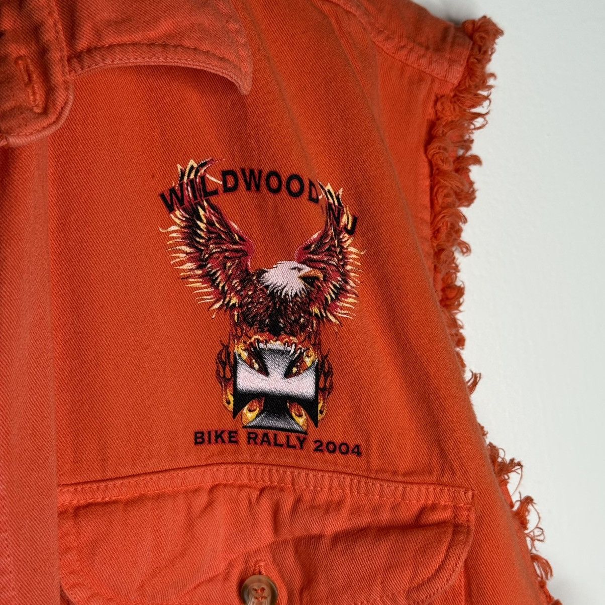 Harley Davidson Biker Design Wildwood NJ Bike Rally 2004 Distressed Vest Size US M / EU 48-50 / 2 - 12 Thumbnail