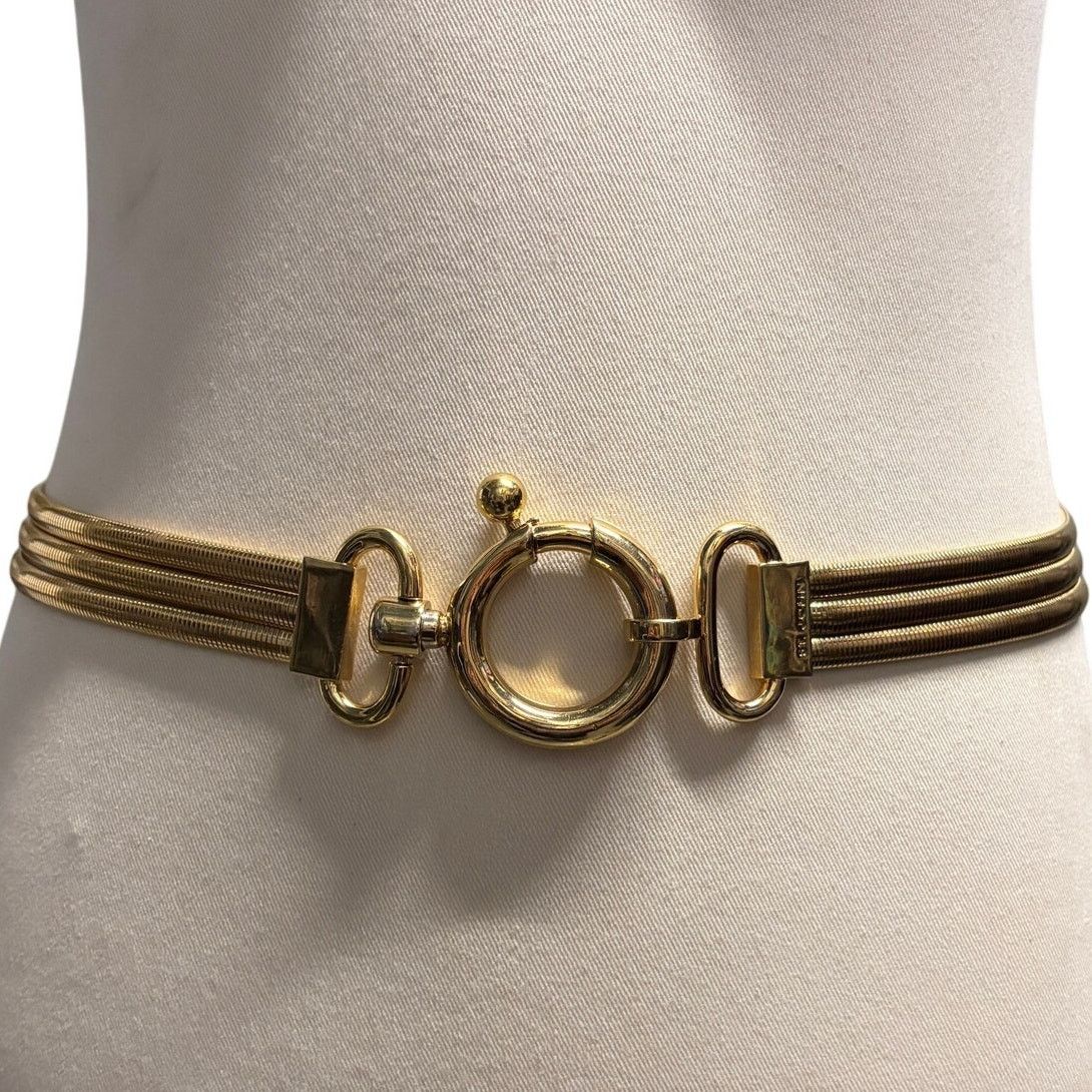 St. John St. John Gold Tone Triple Strand Chain Statement Belt Clasp Size ONE SIZE - 5 Thumbnail