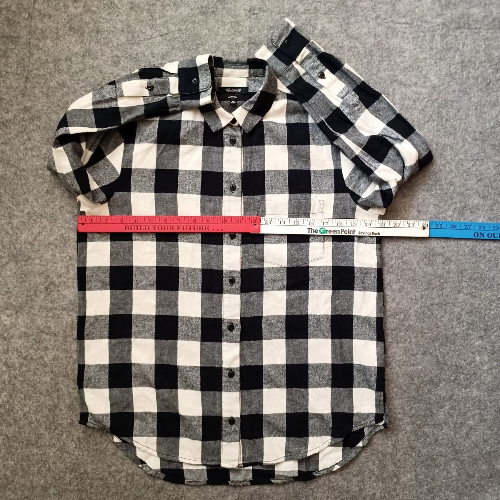 Madewell Madewell Shirt XS Black Ivory Check Oversized Button Up Long Sleeve Top Womens Size XS / US 0-2 / IT 36-38 - 4 Thumbnail