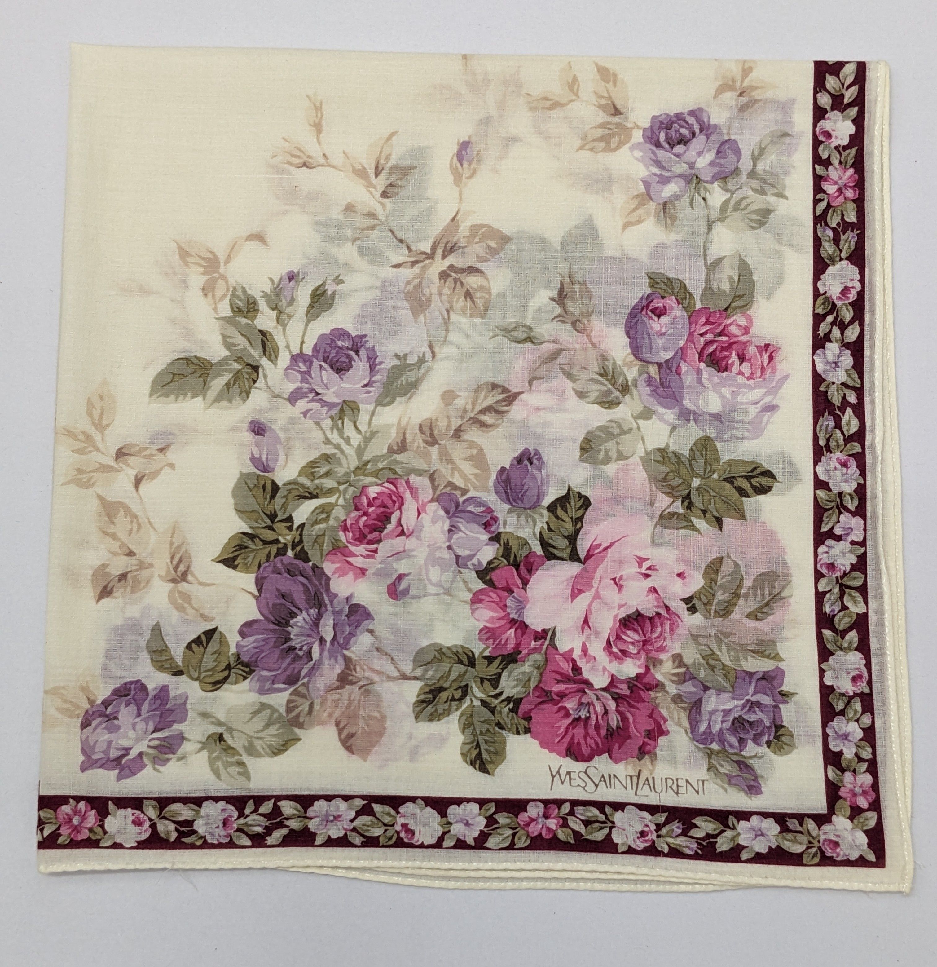 Yves Saint Laurent Yves Saint Laurent Floral Silk Handkerchief Size ONE SIZE - 1 Thumbnail