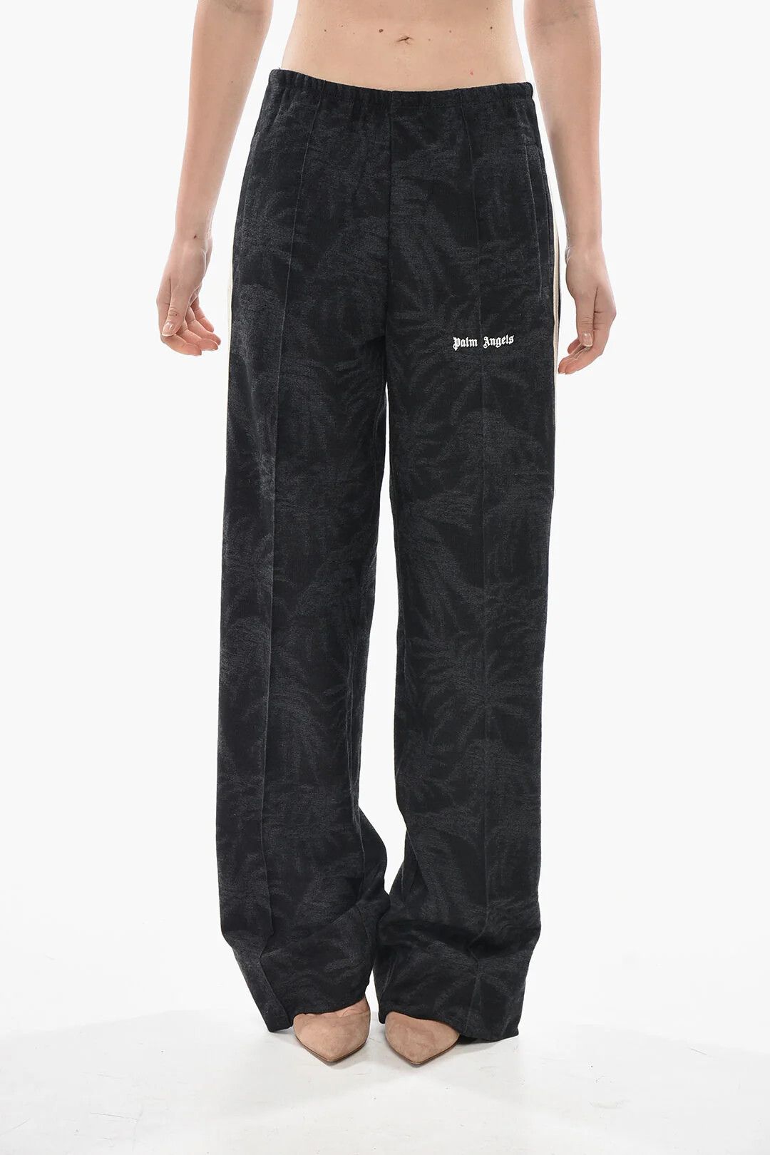 Palm Angels og1mm0326 Jacquard Loose Fit Track Pant in Grey Size 32" / US 10 / IT 46 - 1 Thumbnail