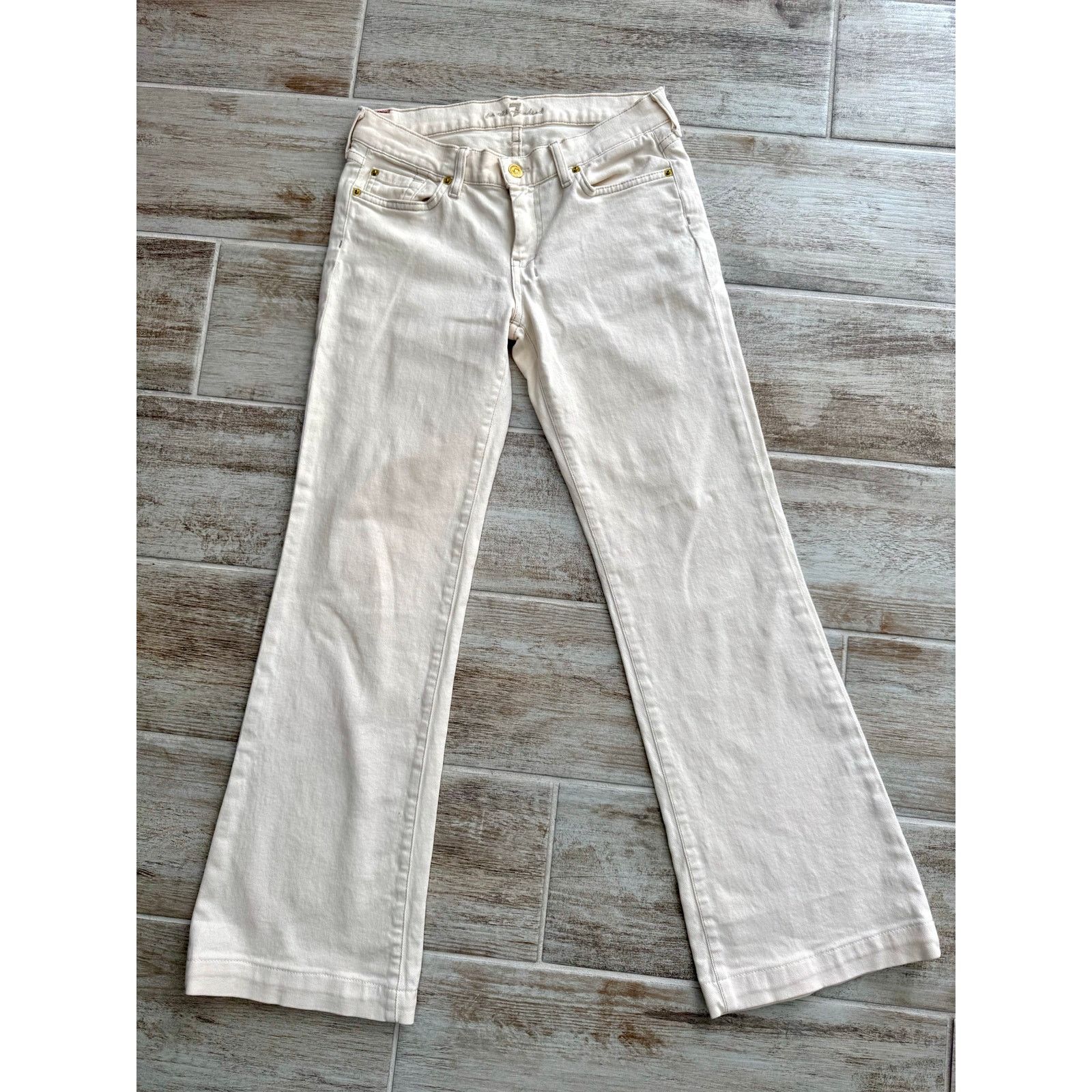 7 For All Mankind 7 For All Mankind Dojo Jeans low Wide Leg flare Y2K vintage Size 28" / US 6 / IT 42 - 4 Thumbnail