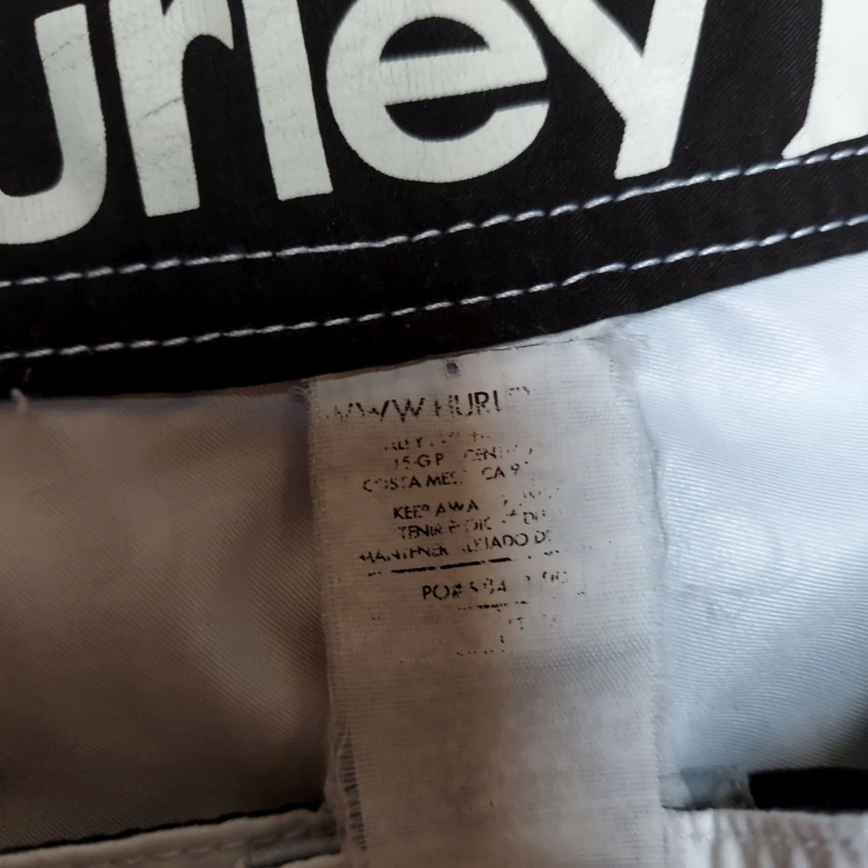 Hurley Hurley Men's Beach Trunks 3-Tone Print Swim Shorts Drawstring Waist With Pocket Gray Adult Large Size US 38 / EU 54 - 3 Thumbnail